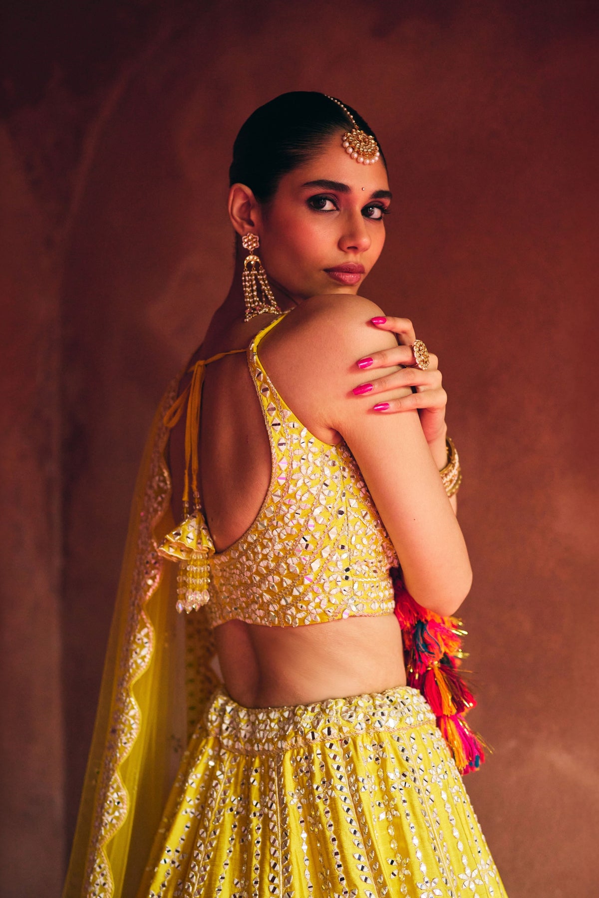 Yellow Silk Lehenga Set