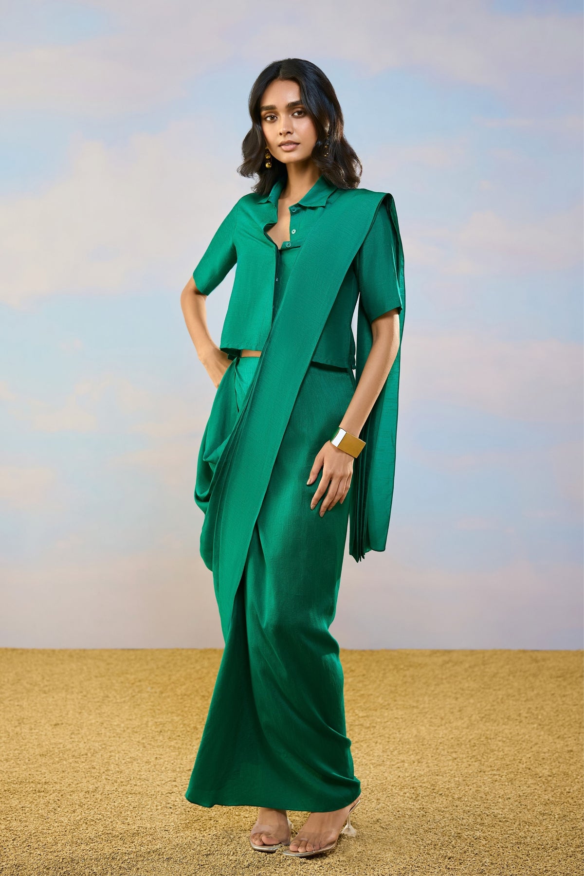 Emerald Drape Saree