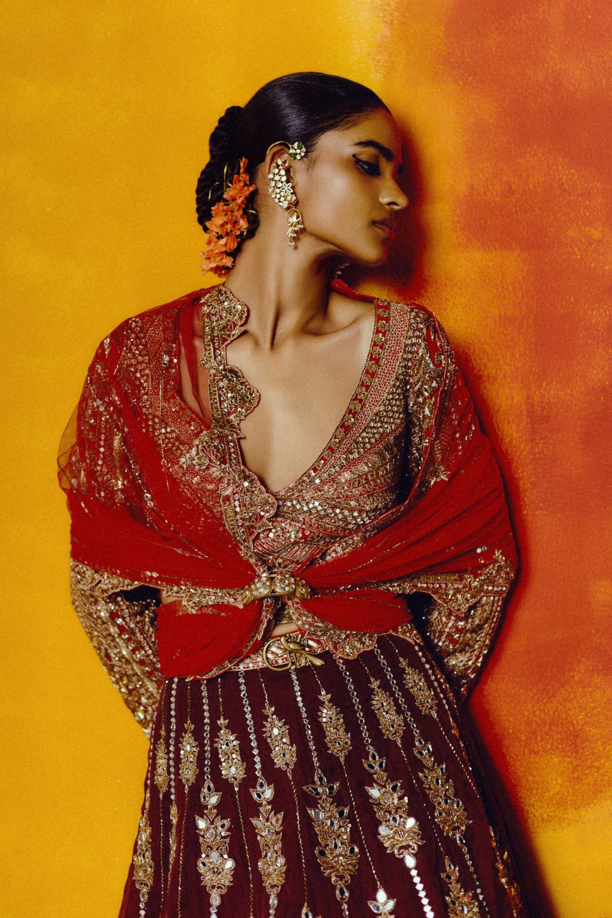 Kumkum Vizhavu Lehenga Set
