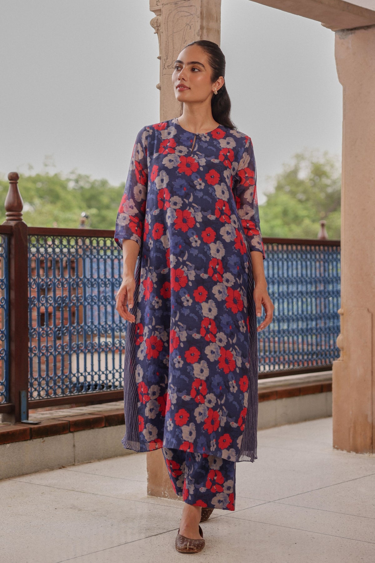 Indigo Bloom Tunic Set