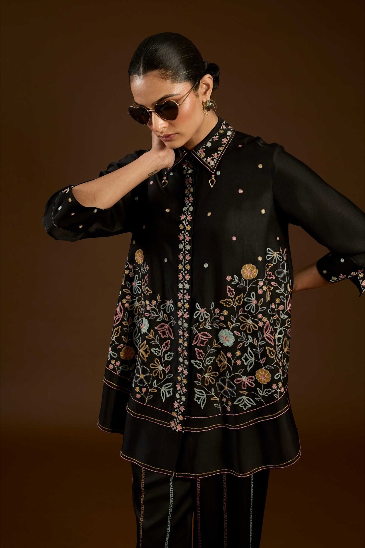Black Aari Co-ord Set
