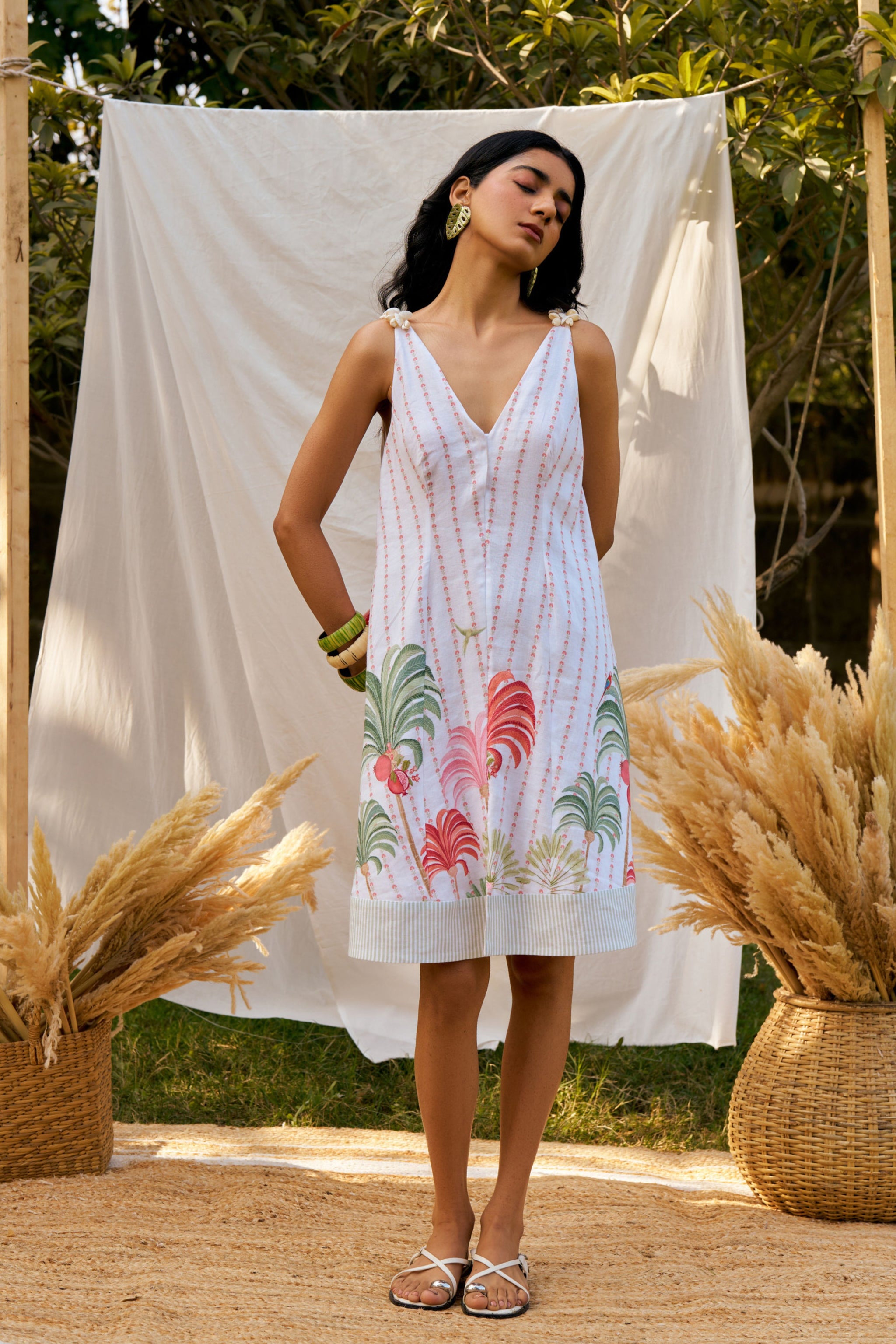 Moh India - Pano Breezy Linen Dress L Moh India - Pano Breezy Linen Dress L