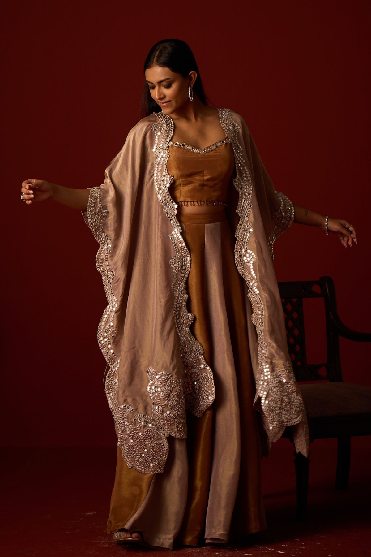 Tissue Mirror Work Cape