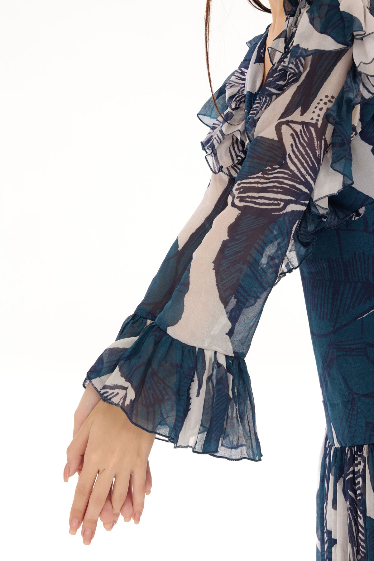 Blue and White Wrap Dress