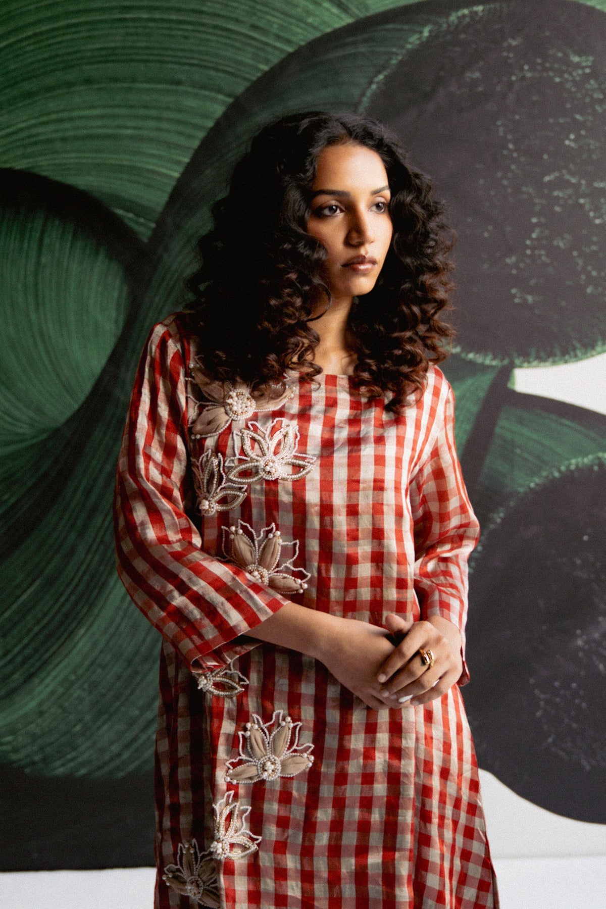 Red Check Tunic With Pants