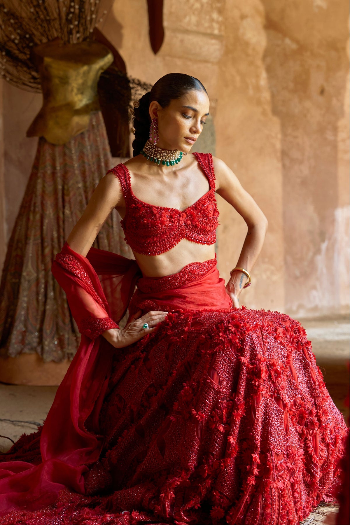 Crimson Aura Lehenga Set