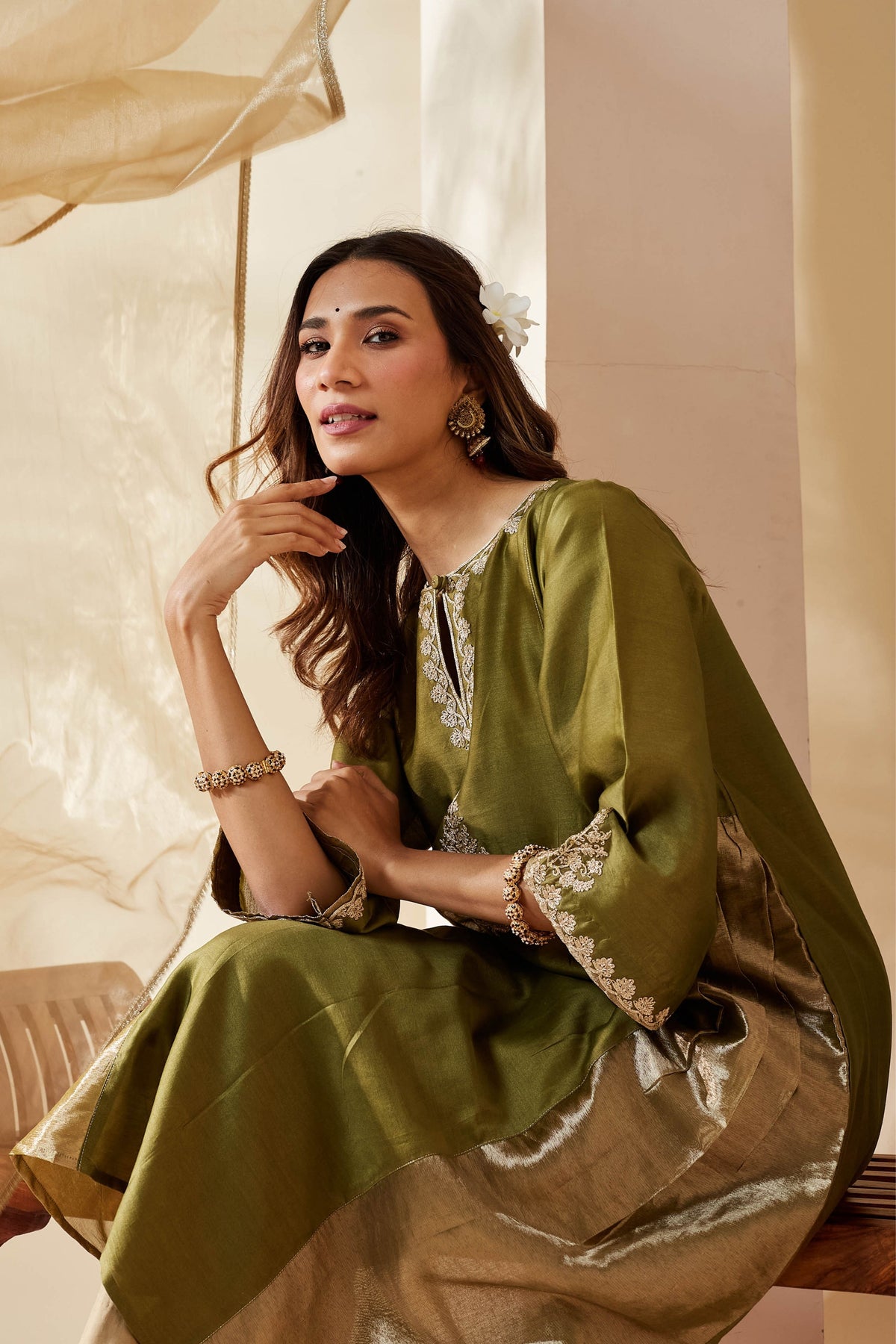 Olive Green Mehreen Kurta Set