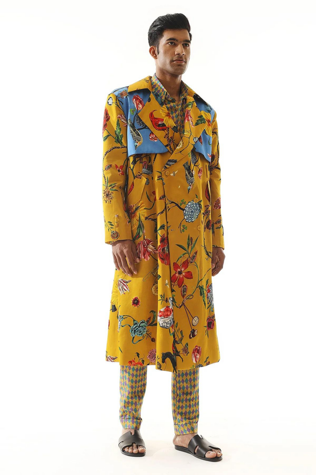 Printed Trench Coat Set
