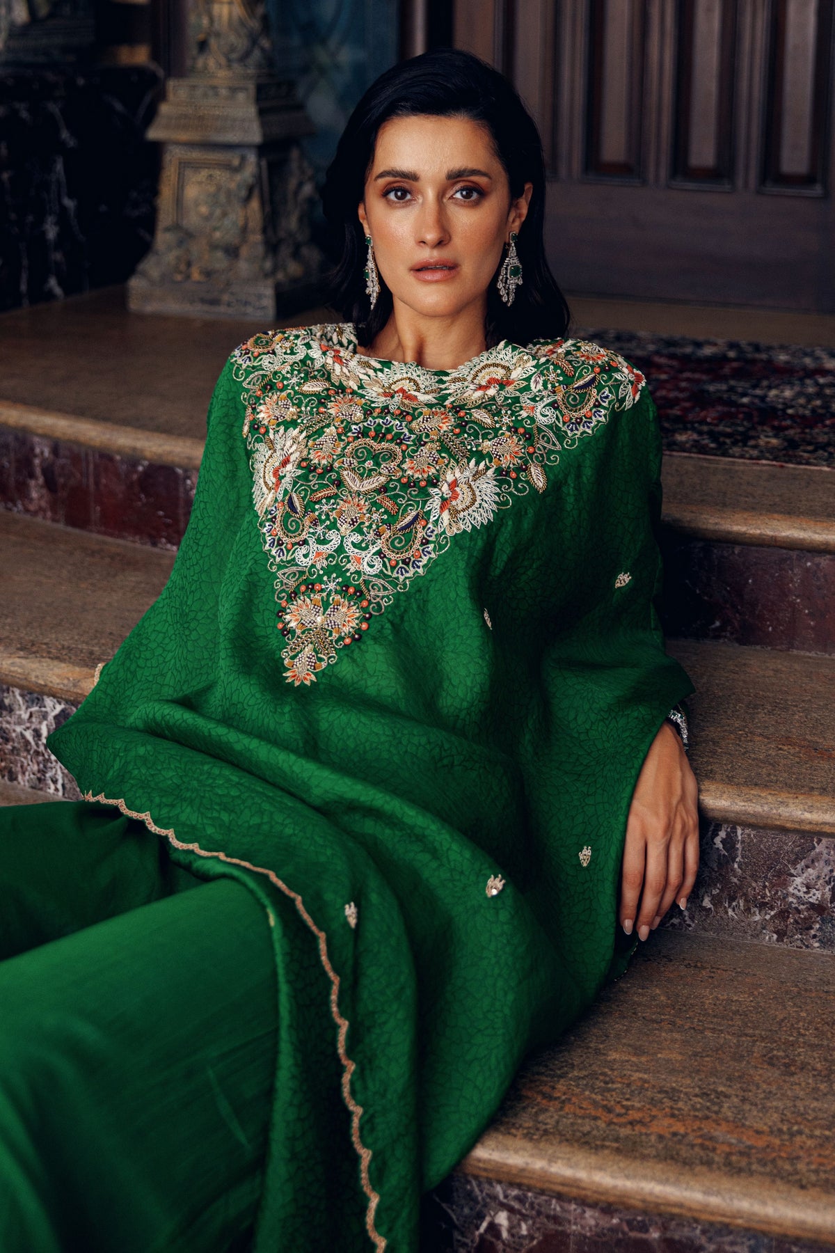 Emerald Green Kaftan Set