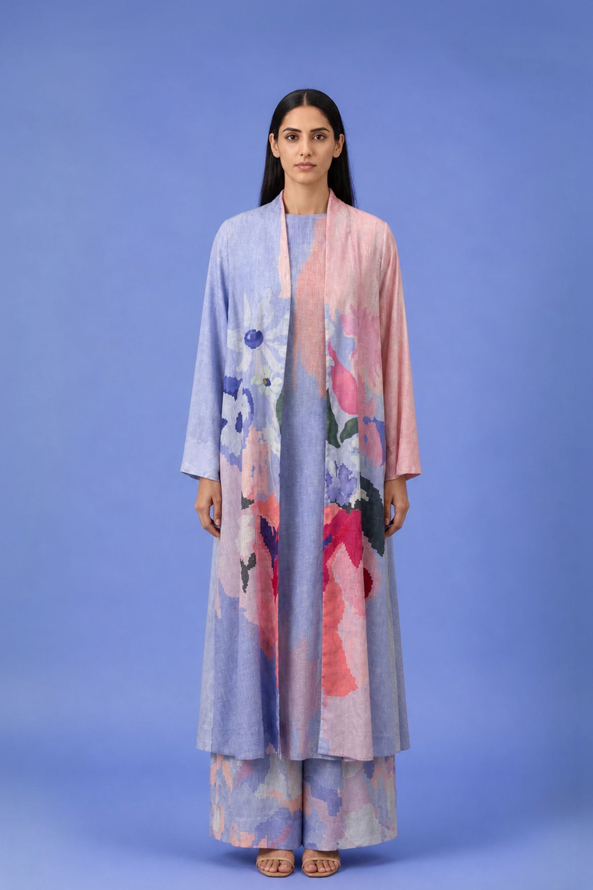 Ikat Powder Blue Jacket Set