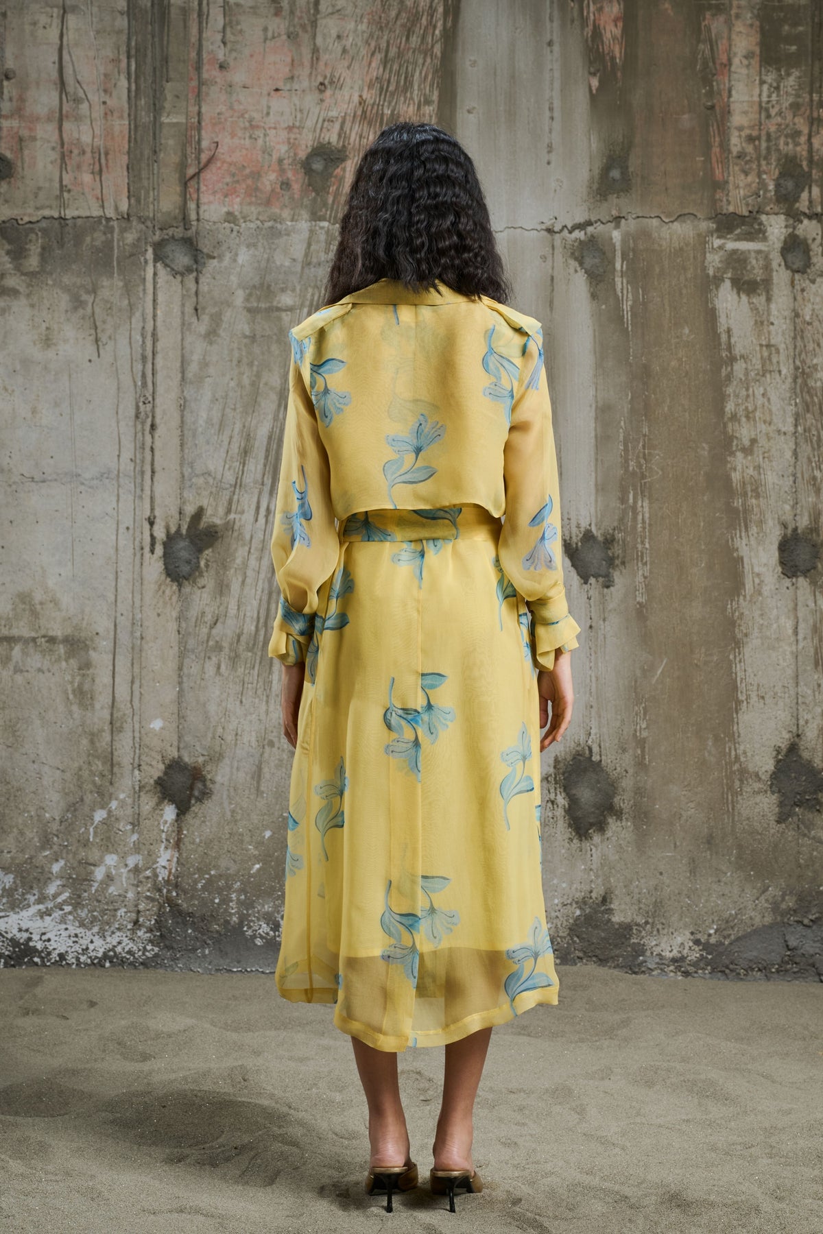 Sunlit Bloom Trench coat