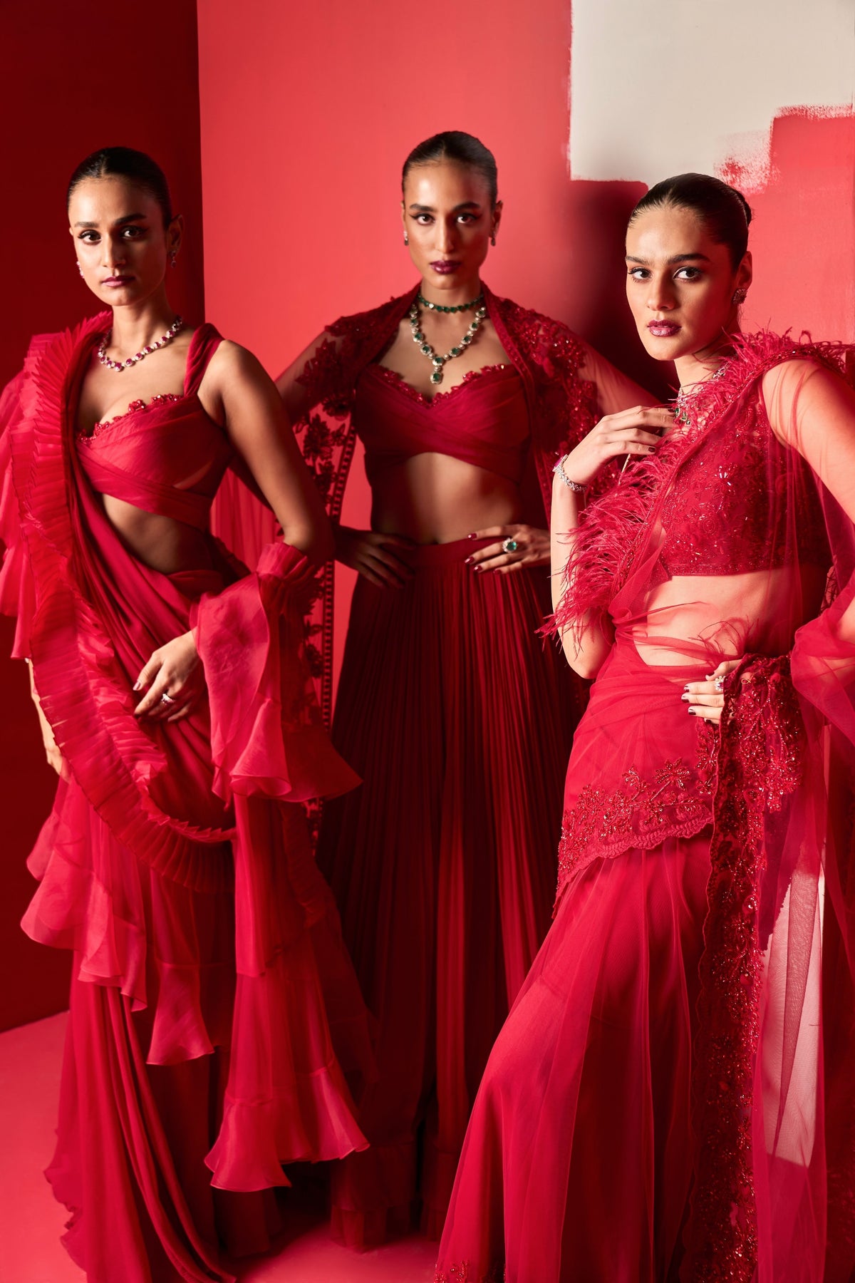 Qaifa Red Lehenga Set