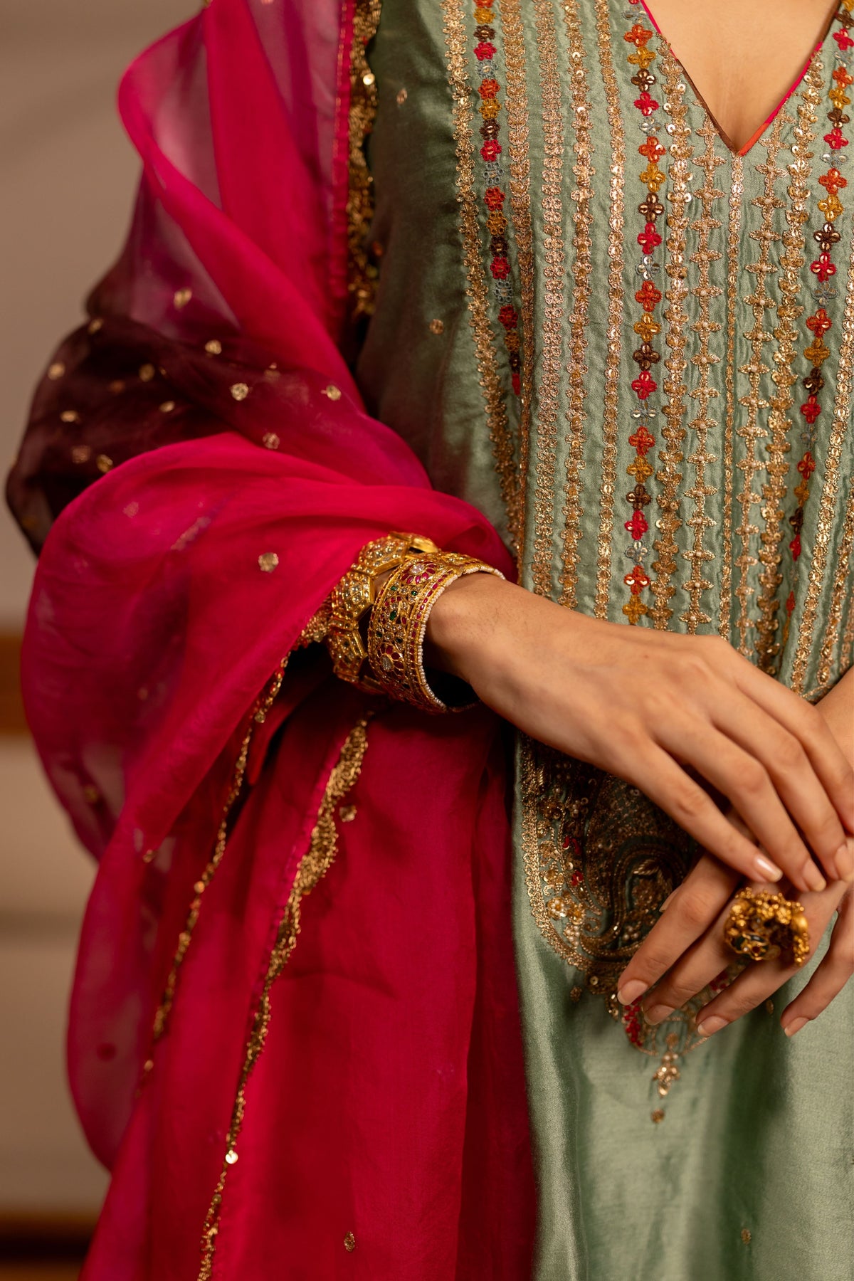 Tula Sage Kurta Set With Dupatta