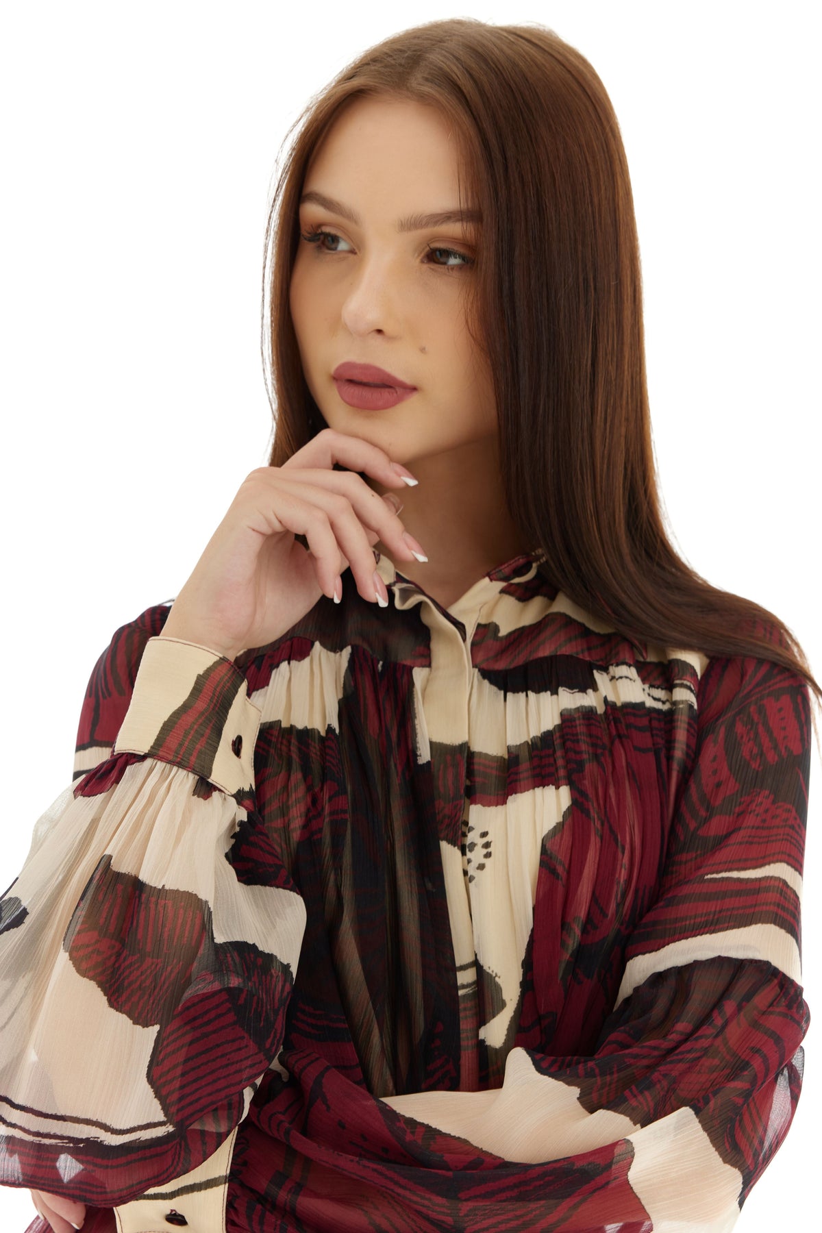 Off White and Brown Top