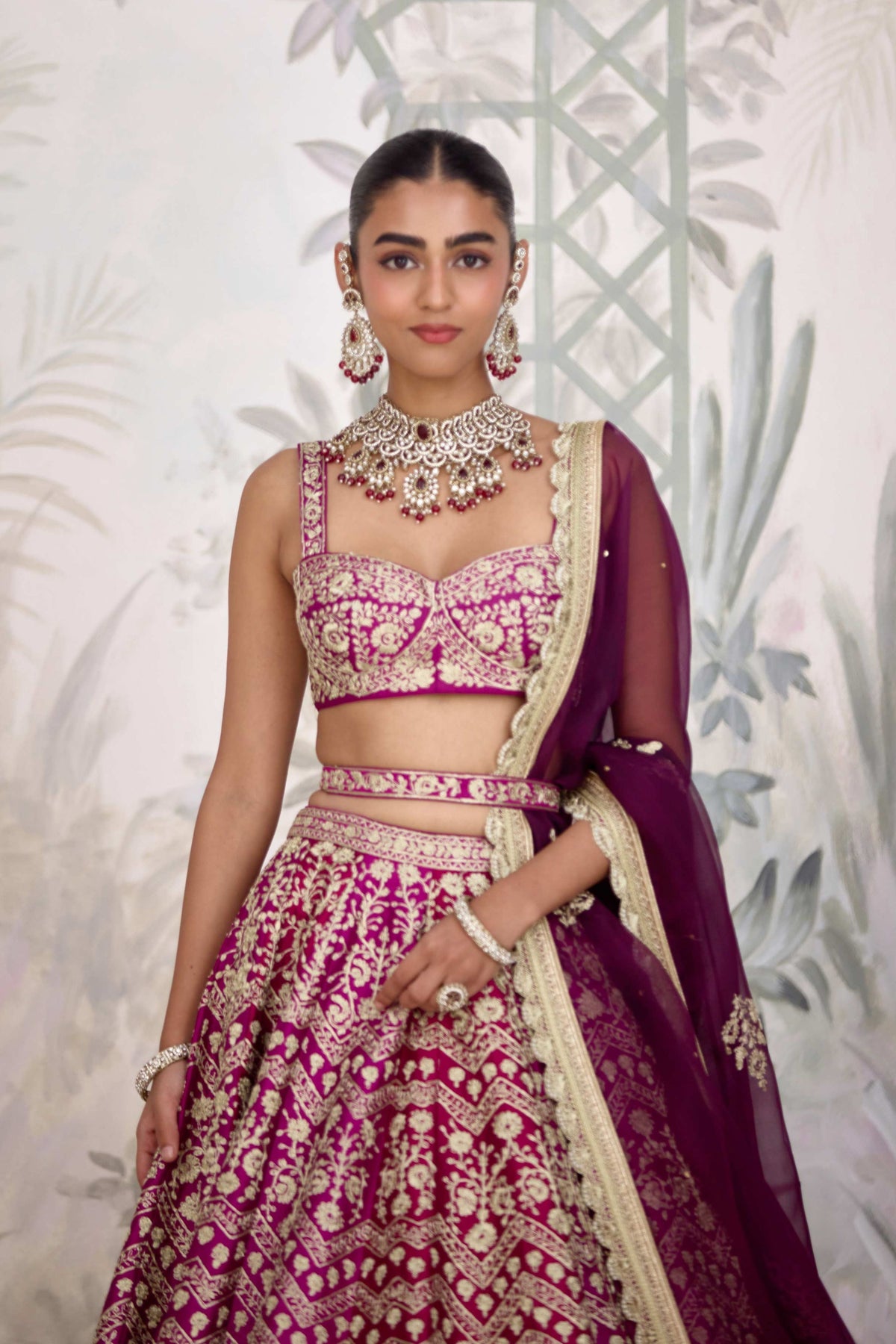 Wine Maroon Lehenga Set