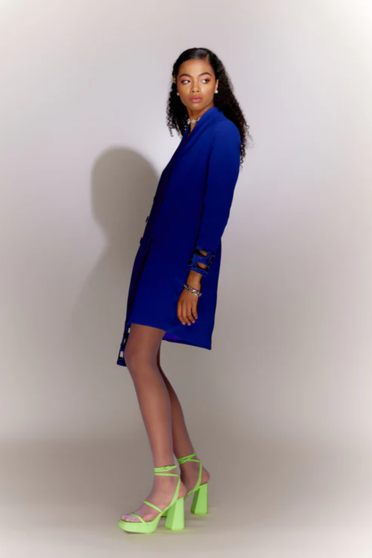 Blue Bricks Cut-out Jacket Dress