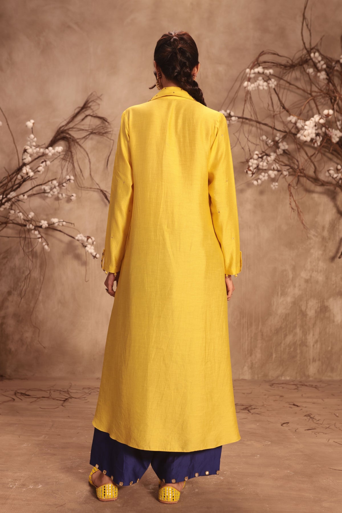 Yellow Collar Kurta Set