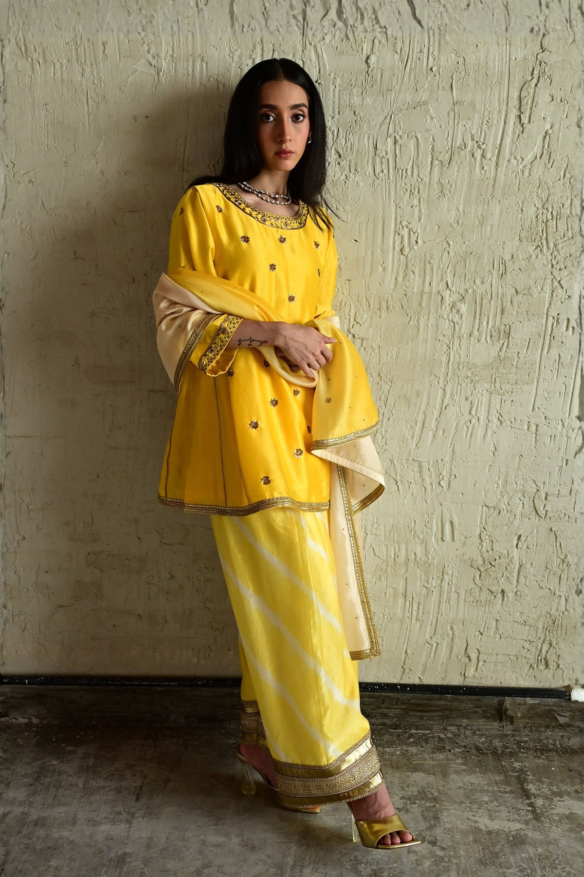Mustard Yellow Padma Choga Set