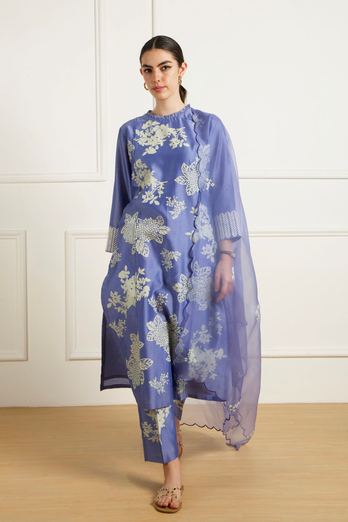 Twilight Front Pleats Kurta Set