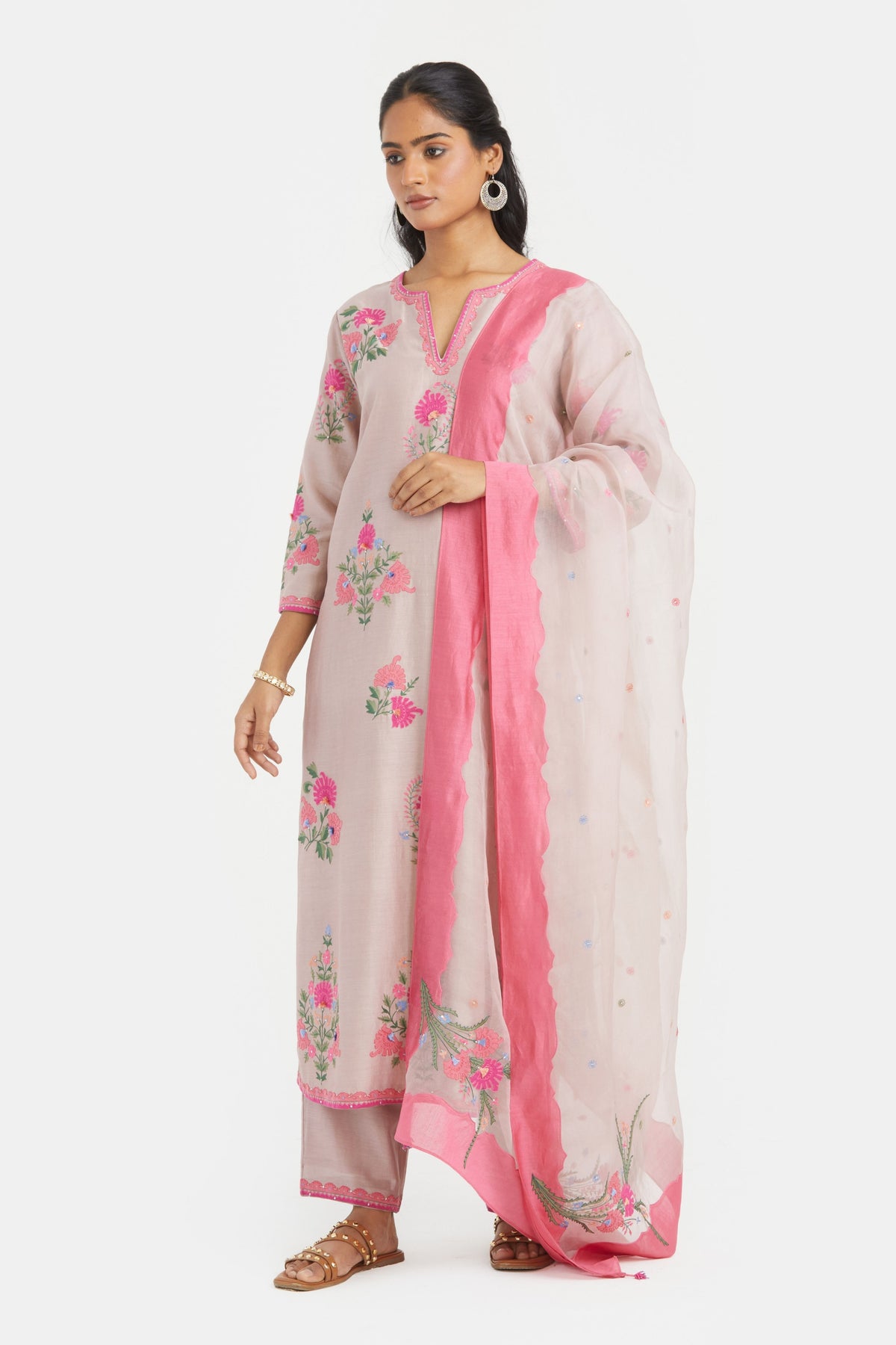 Lilac Silk Straight Kurta Set