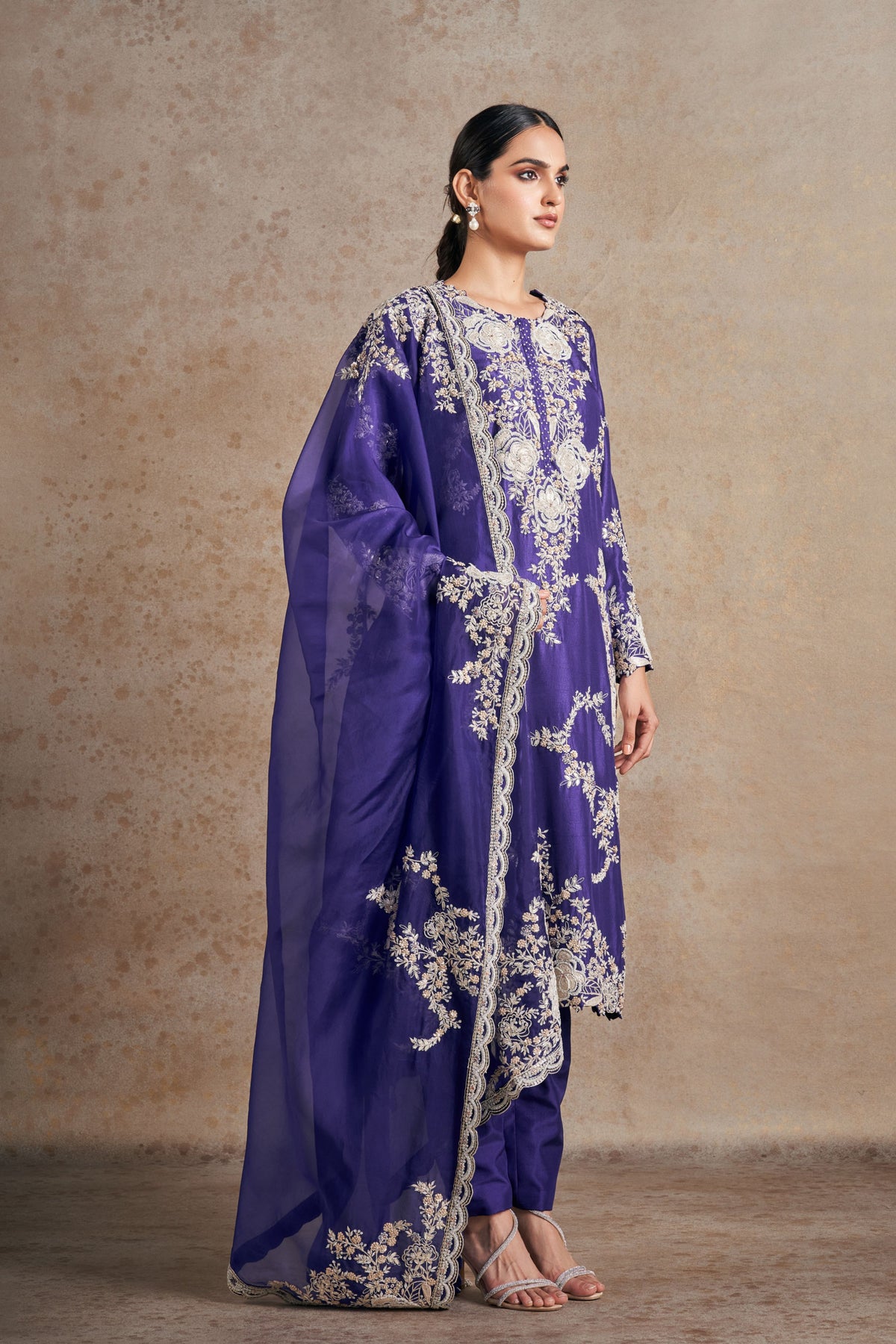 Classic Purple Dori Kurta Set.