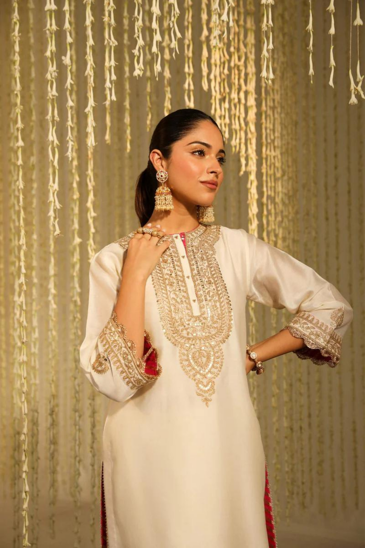 Enisa Daisy Ivory Kurta Set