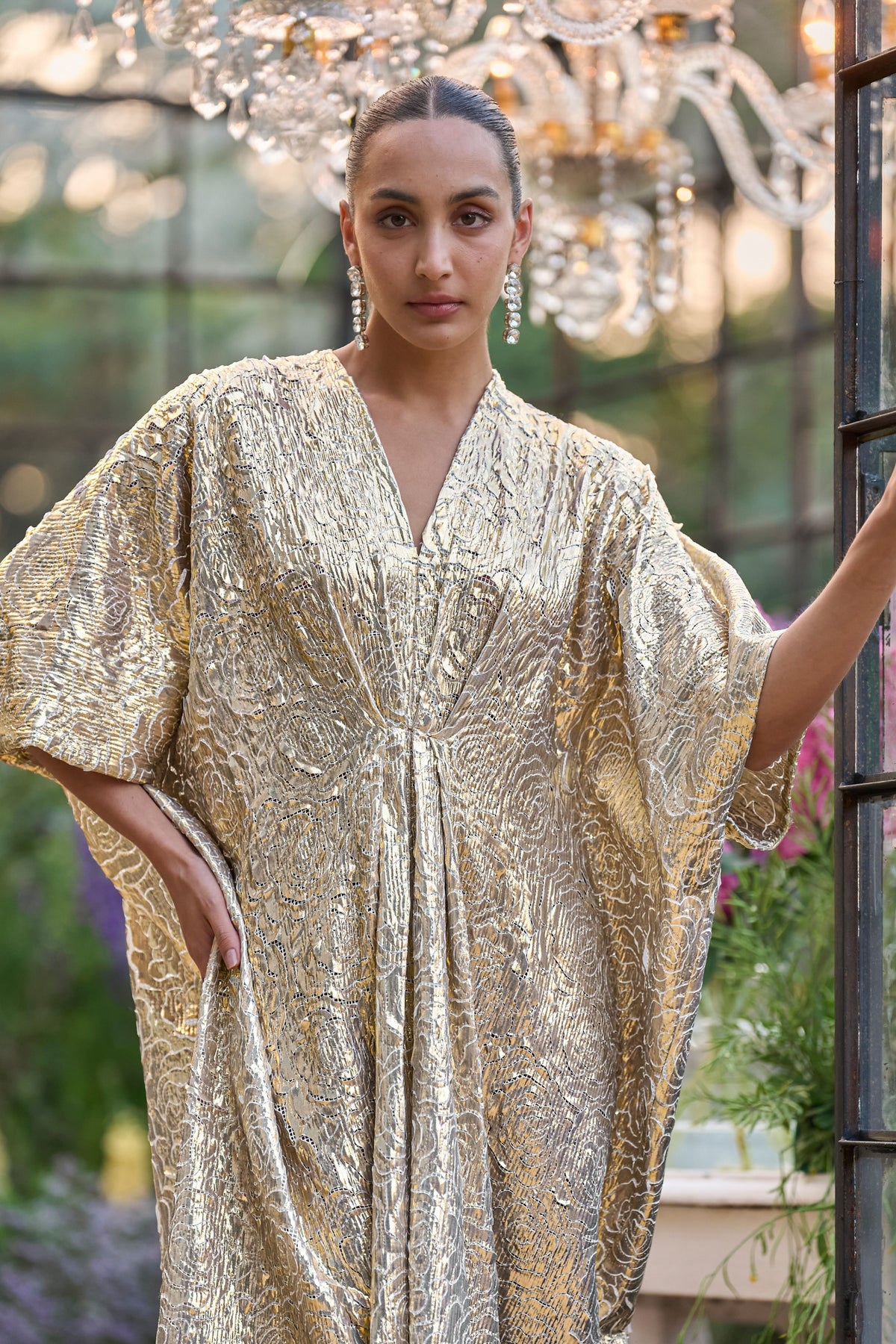 Gold Cutwork Lamé Kaftan