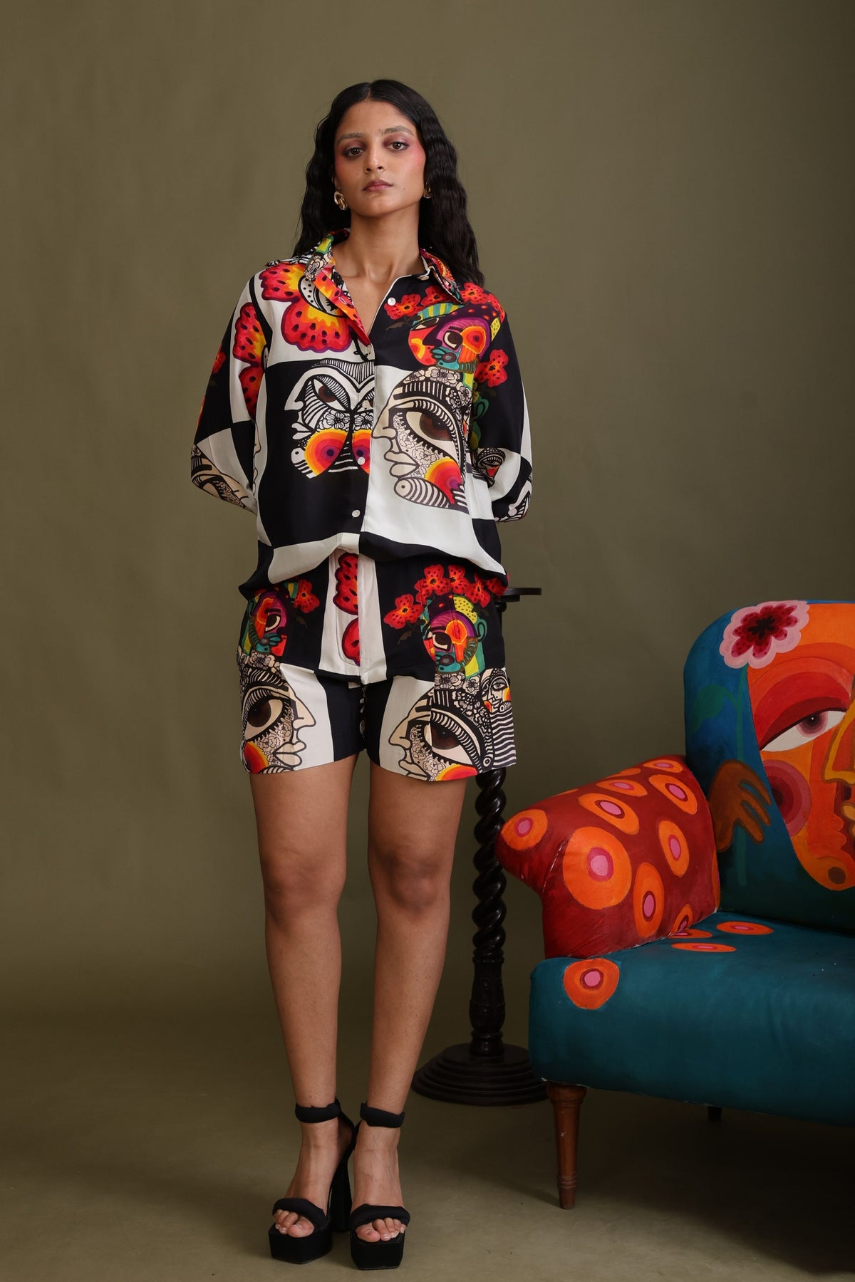 Chessboard Printed  Shorts