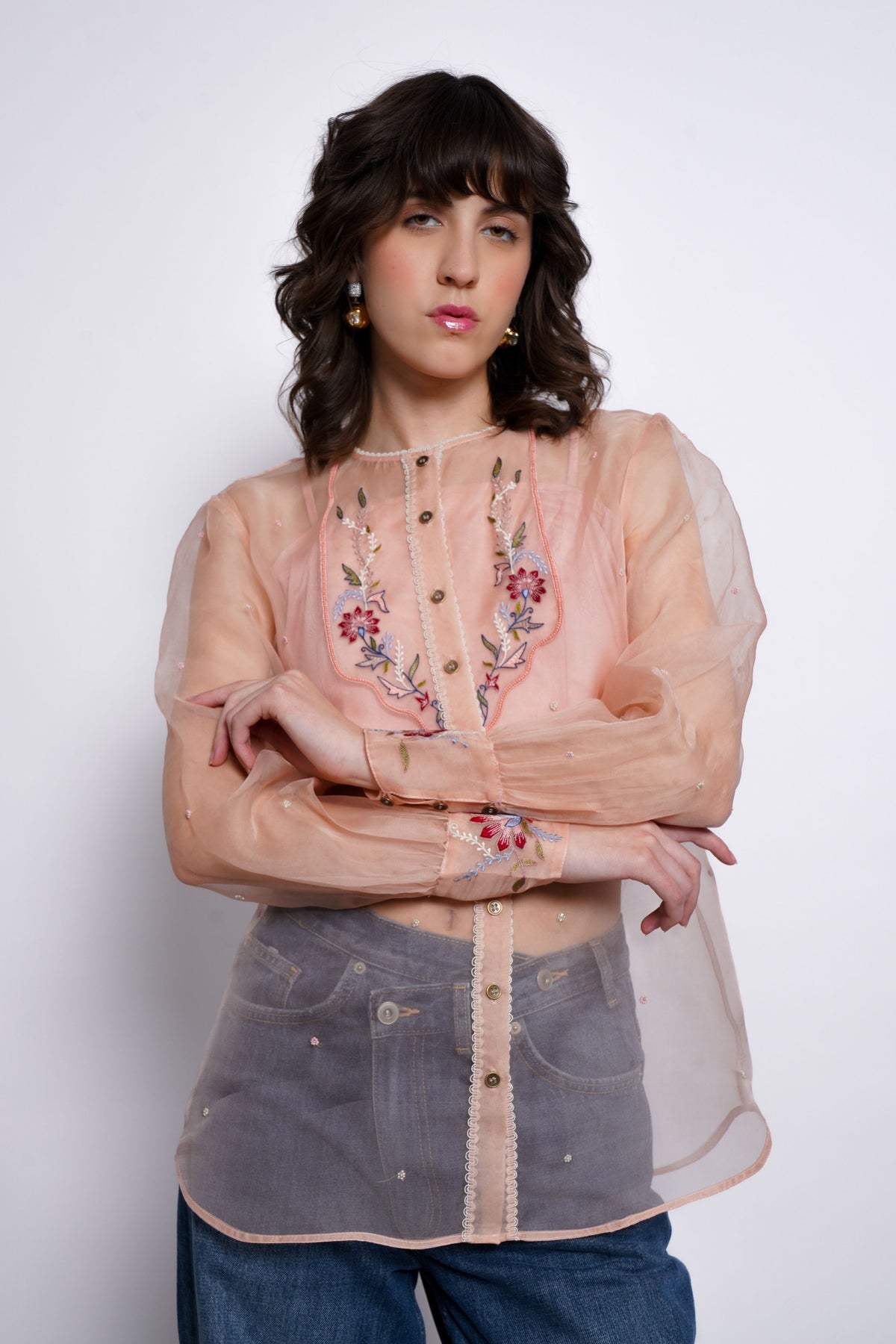 Rosette Peach Top