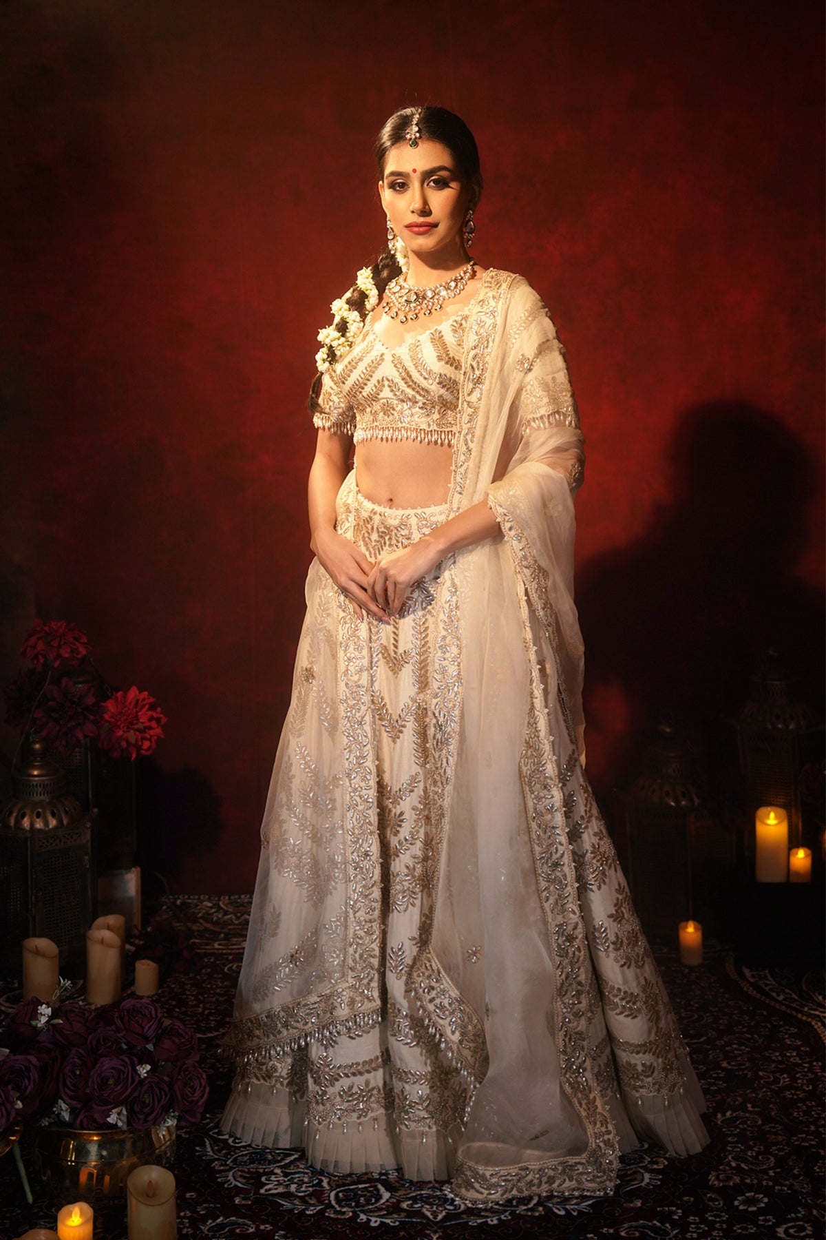 Ivory Gota Patti Lehenga Set