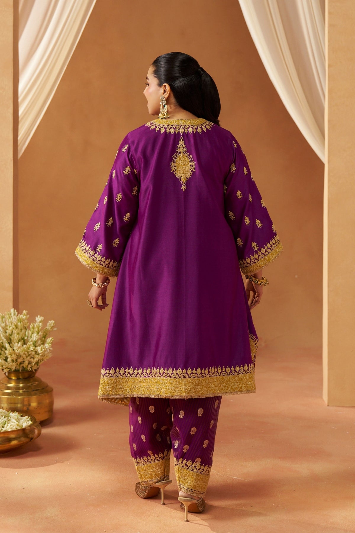 Zeenal Deep Purple A-Line Kurta Set