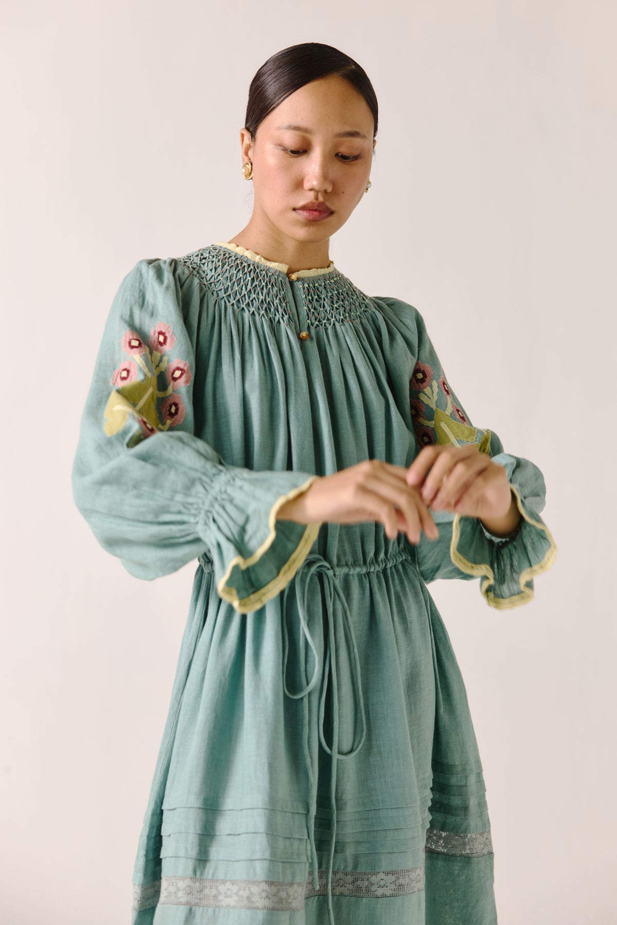 Pale Blue Pixel Applique Edith Dress