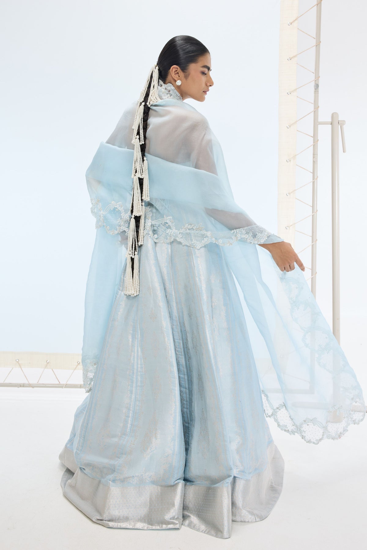 Liza Lehenga Set in Aqua