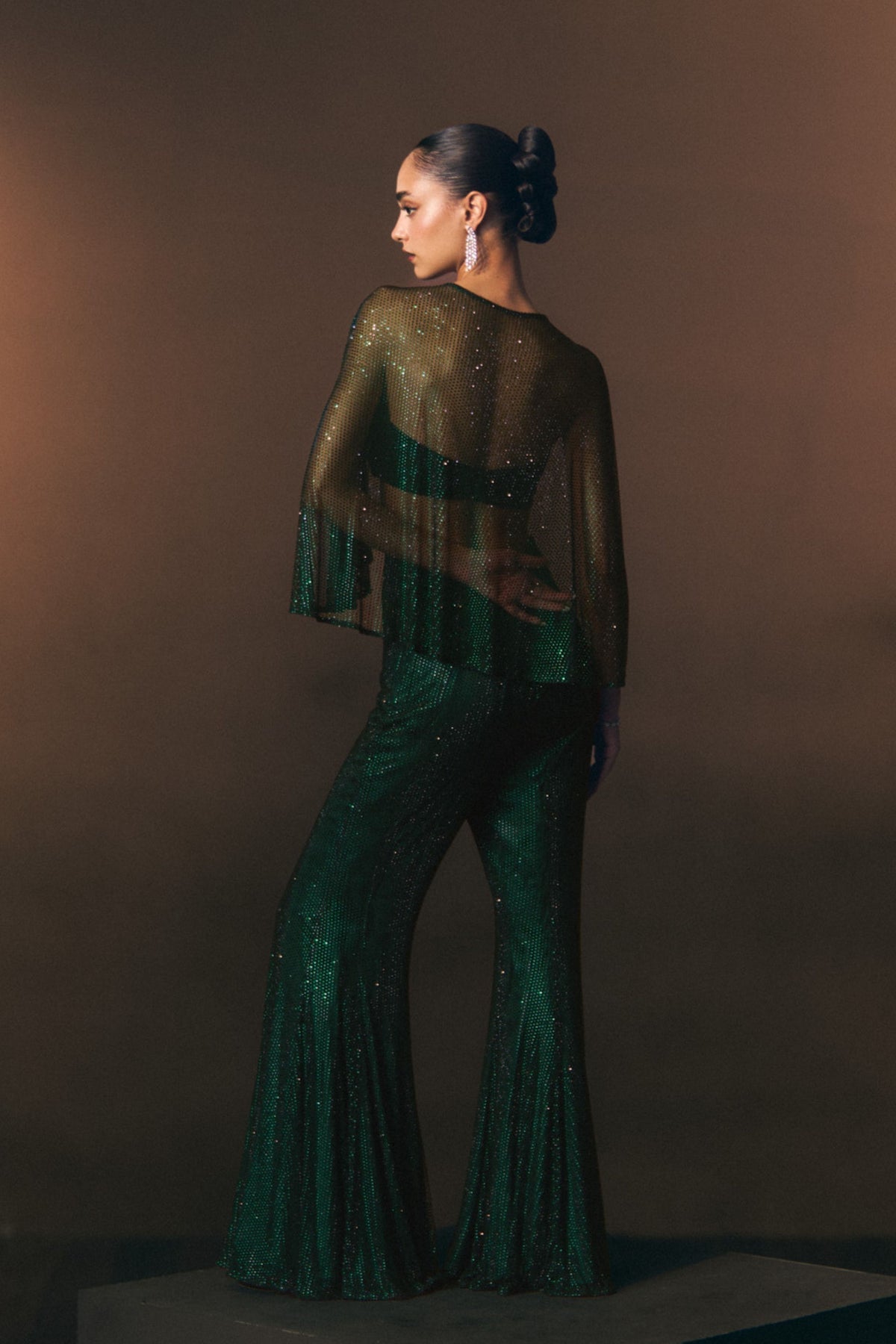 Verdant Flare Pants with Cape Set