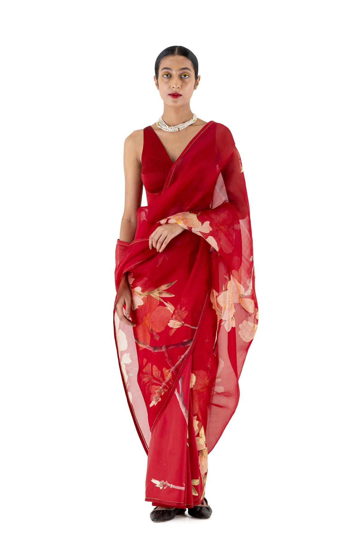 Agati Red Saree