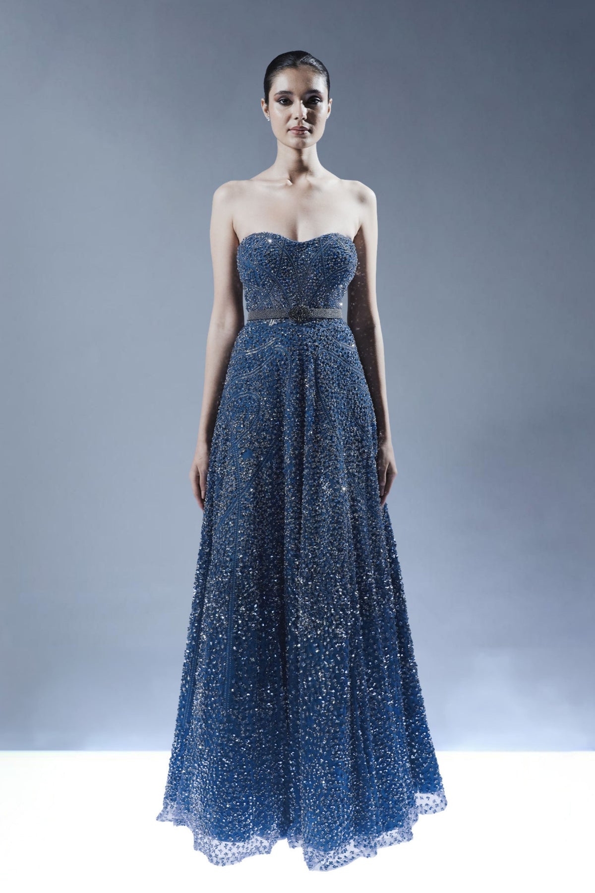 Royal Sapphire Embellished Gown
