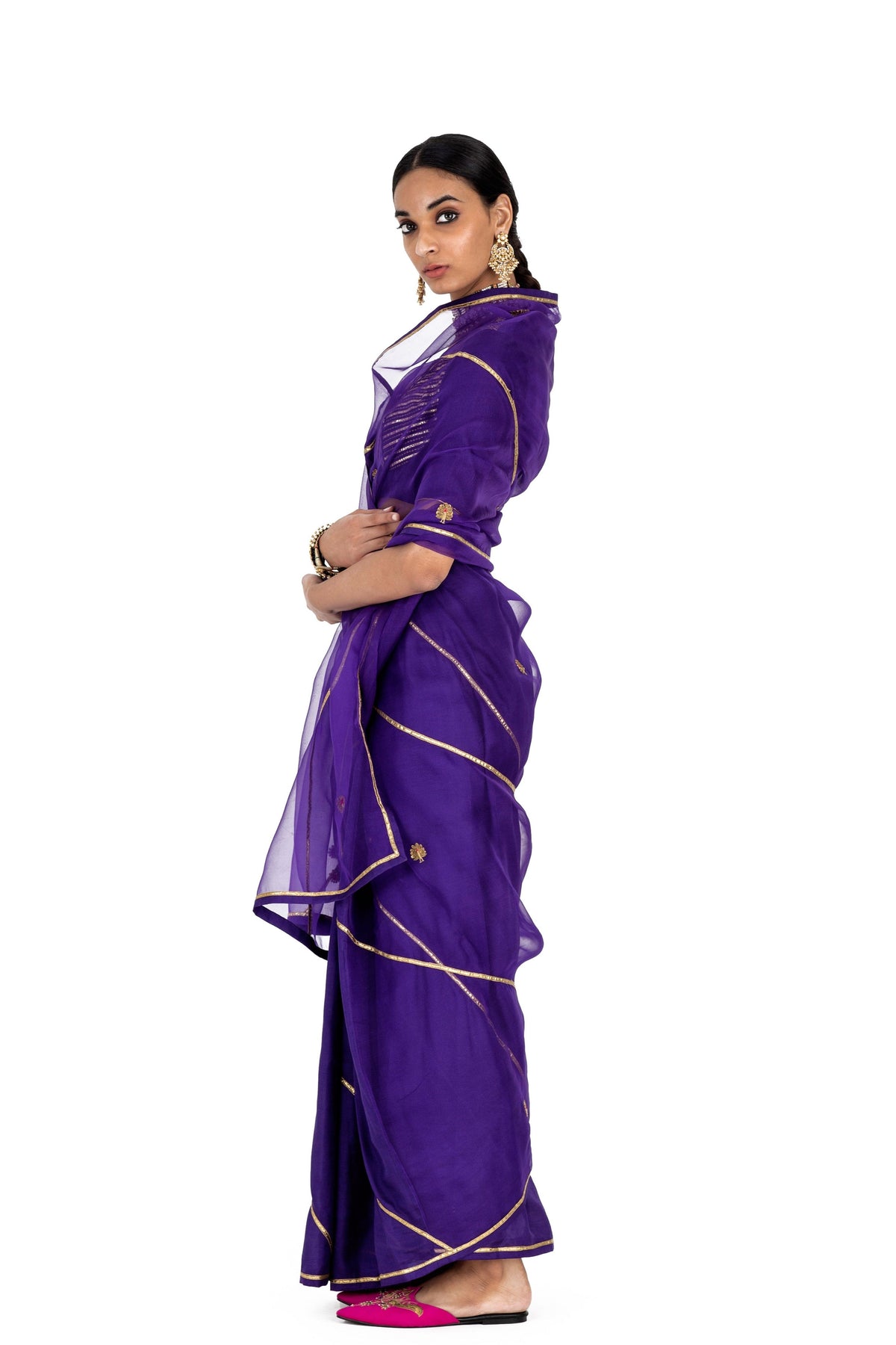 Bhayli Purple Saree