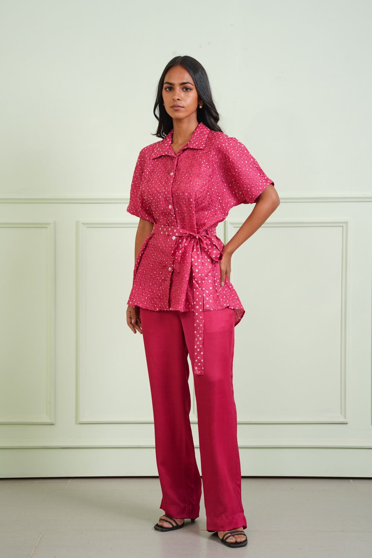 Rani Pink Tie Up Shirt