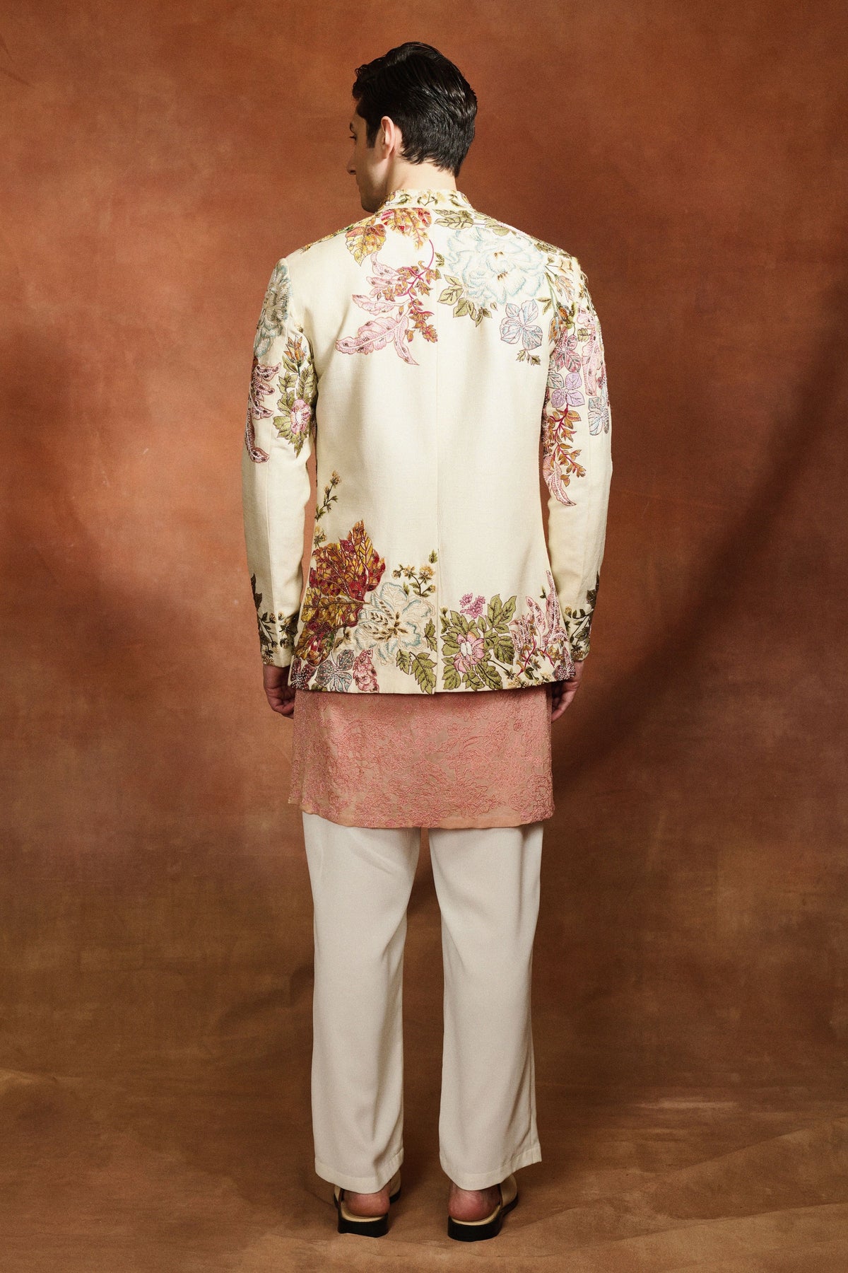 Ivory Embroidered Bhandgala Set