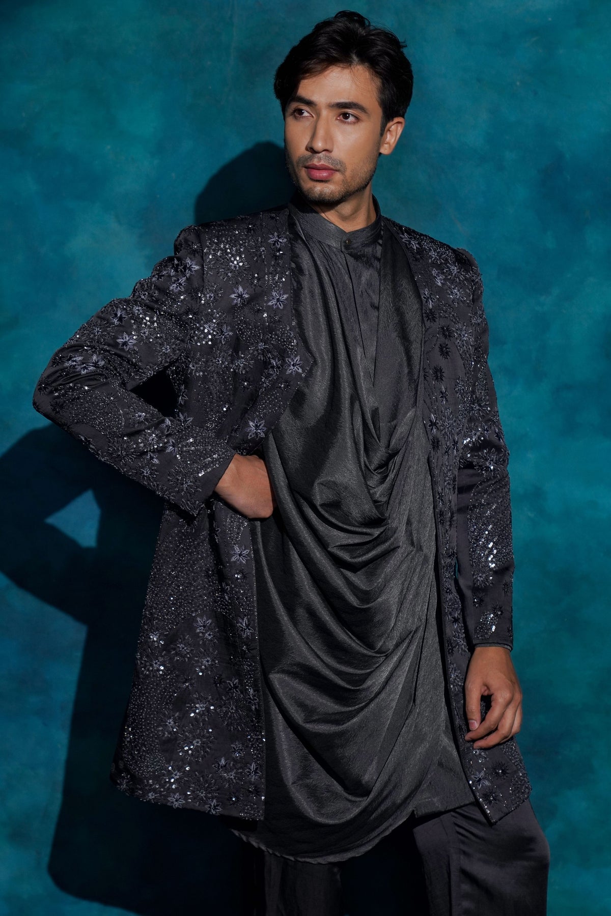 Charcoal Gray Jacket Set