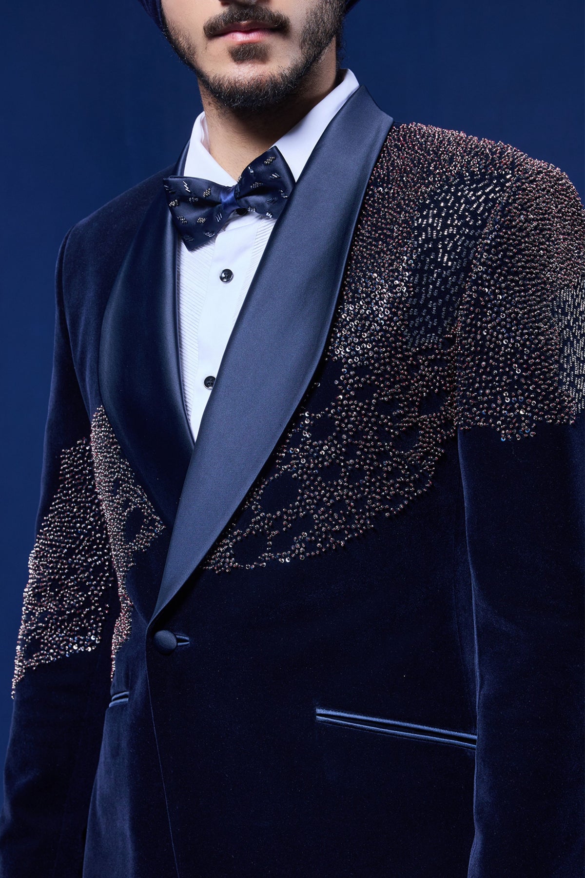 Navy Embellished Tuxedo