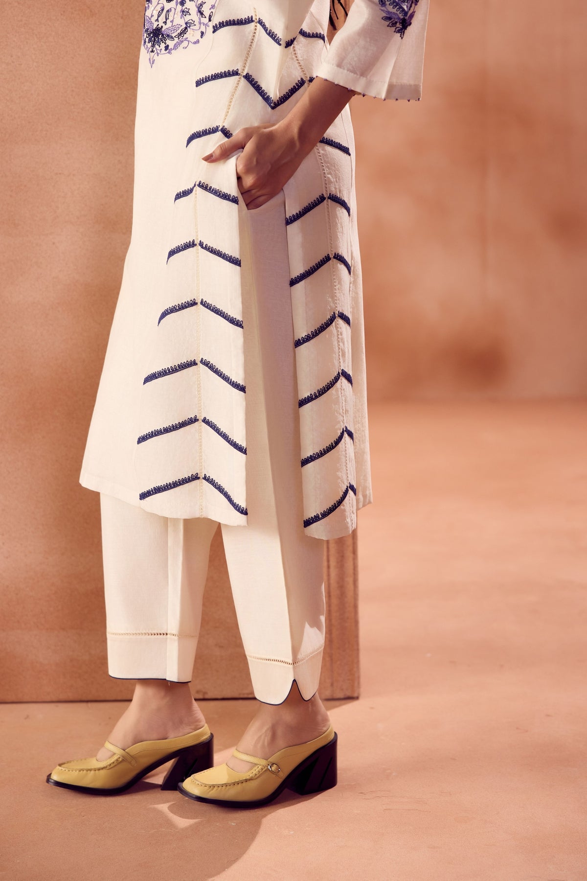Ivory Blue Kurta Set