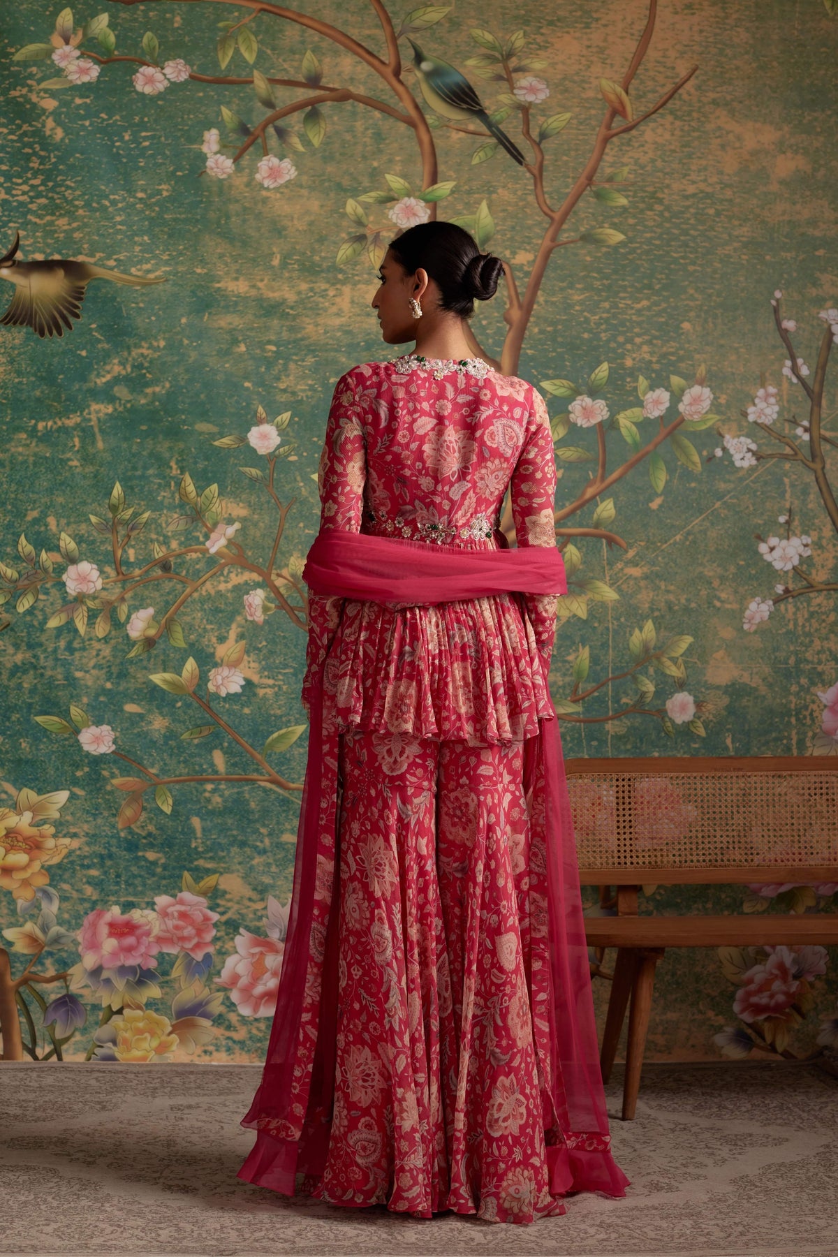 Awespiring Royal Fuschia Sharara Set