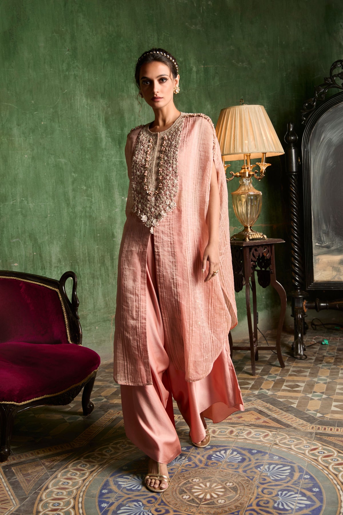 Peach Kaftaan Pant Set