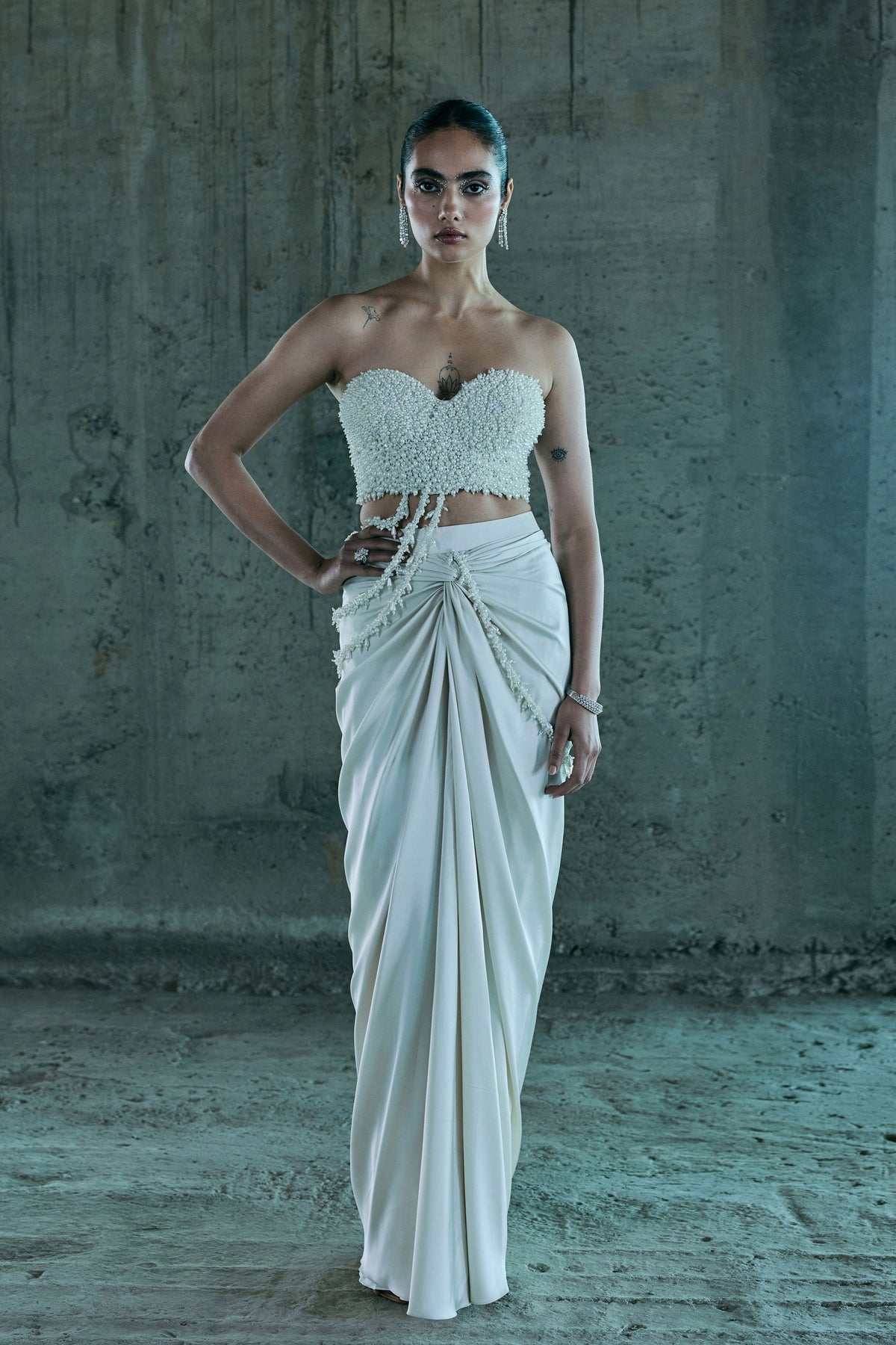 Pearl Corset With Cape and Skirt