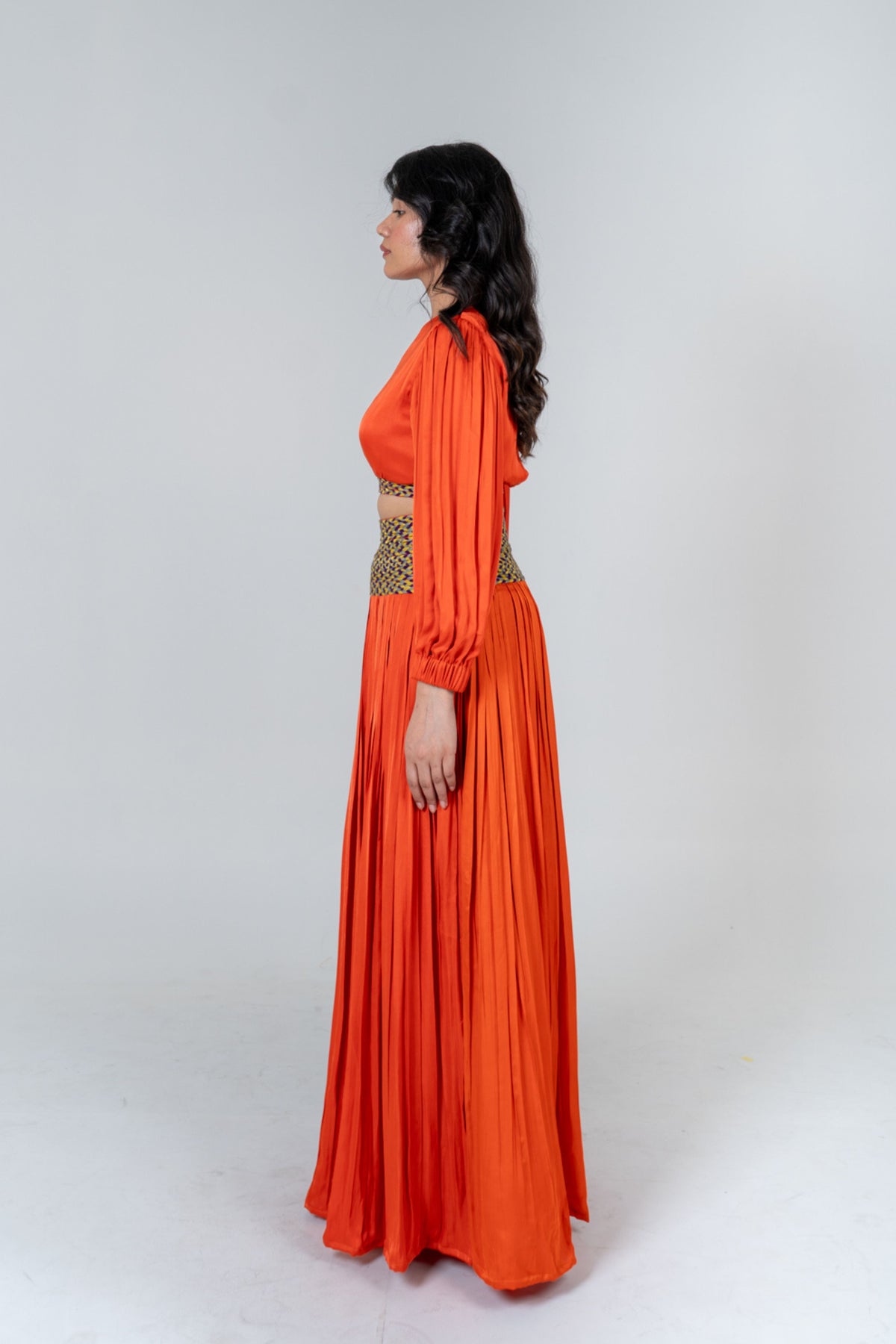 Orange Skirt Set