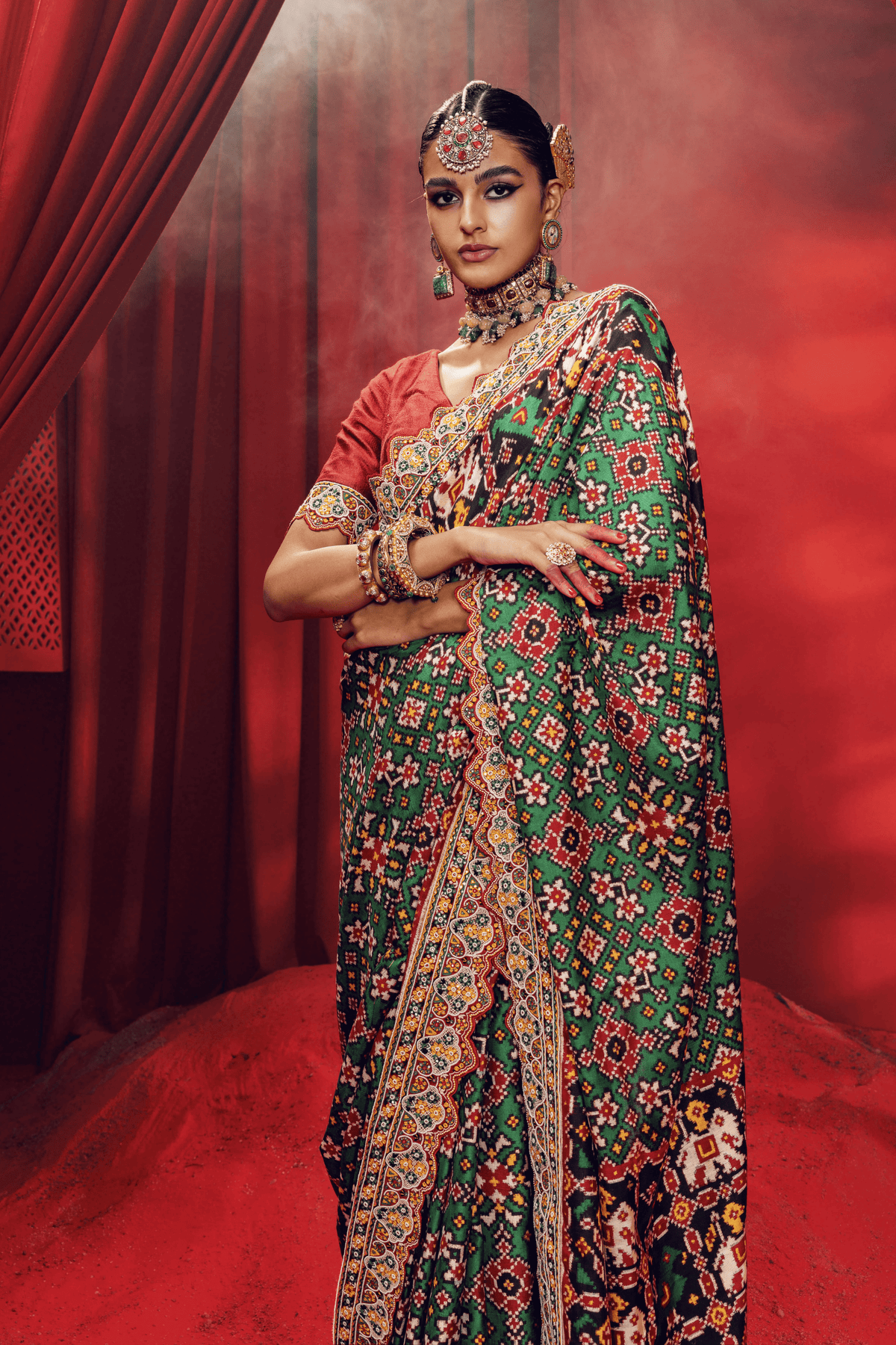 Green Patola Saree