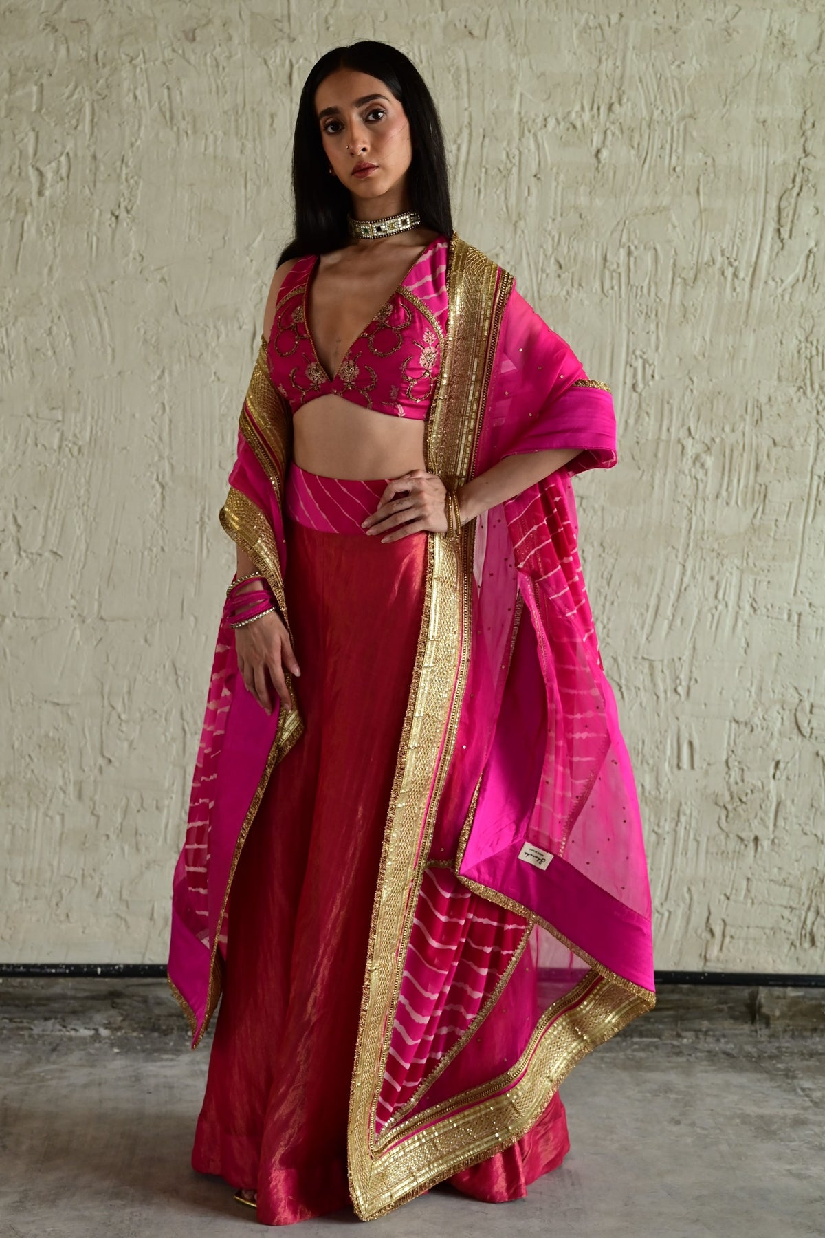 Hot Pink Choli Sharara Set