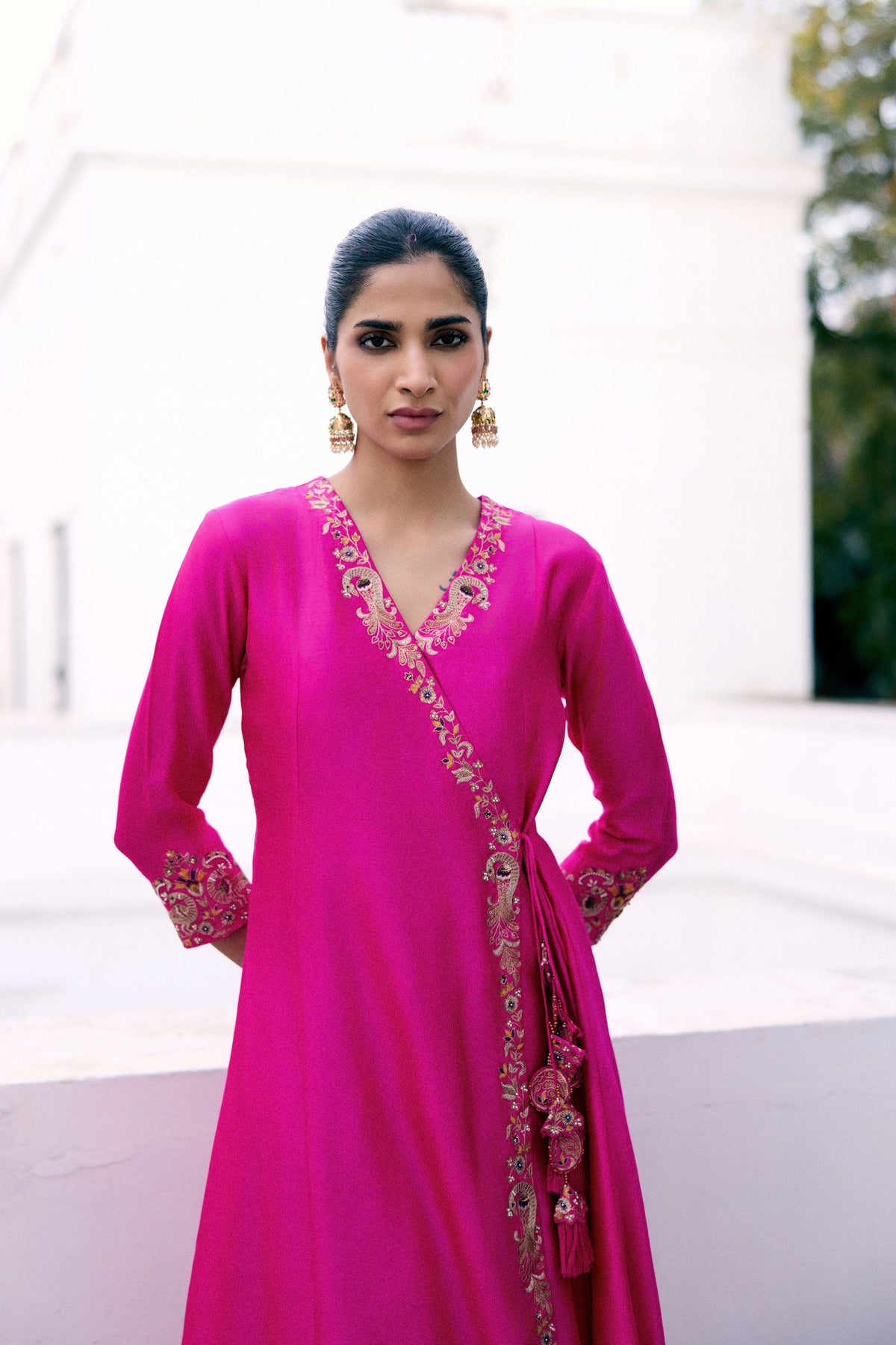 Peacock Bandhani Angrakha Set
