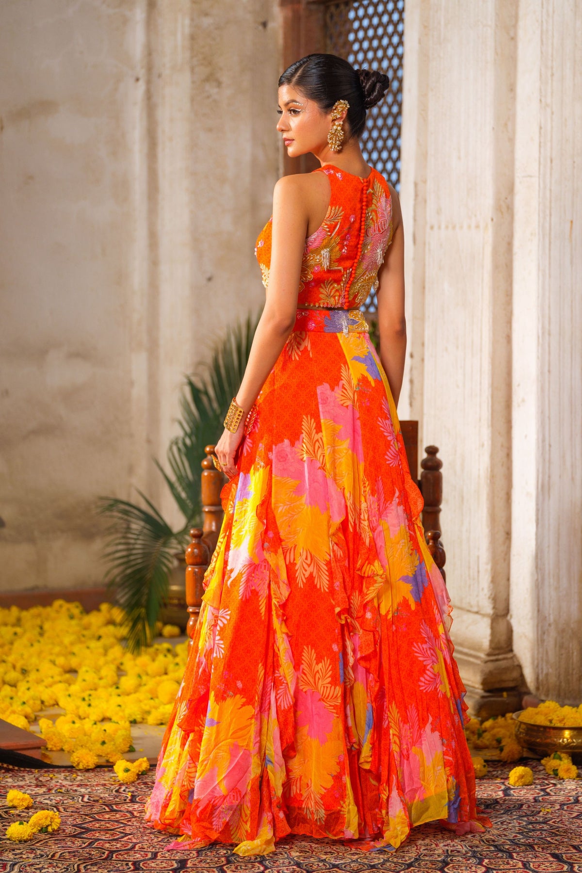 Gul Ruffled Lehenga Set